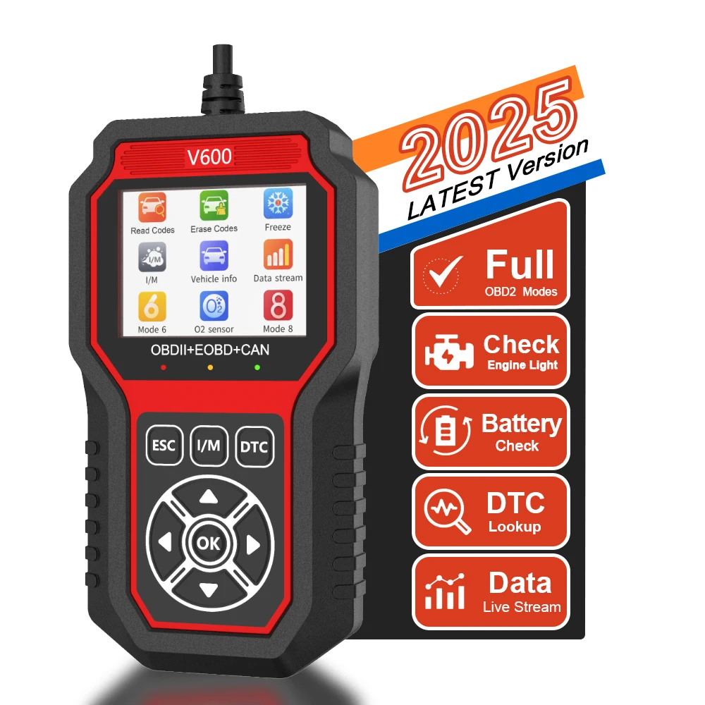 V600 Obd2 Scanner Manufacturer Compatible With 98% Vehicles Professional Car Scanner Diagnosit Full OBDII Modes Scanner For Car
V600 Obd2 Scanner Manufacturer Compatible With 98% Vehicles Professional Car Scanner Diagnosit Full OBDII Modes Scanner For Car