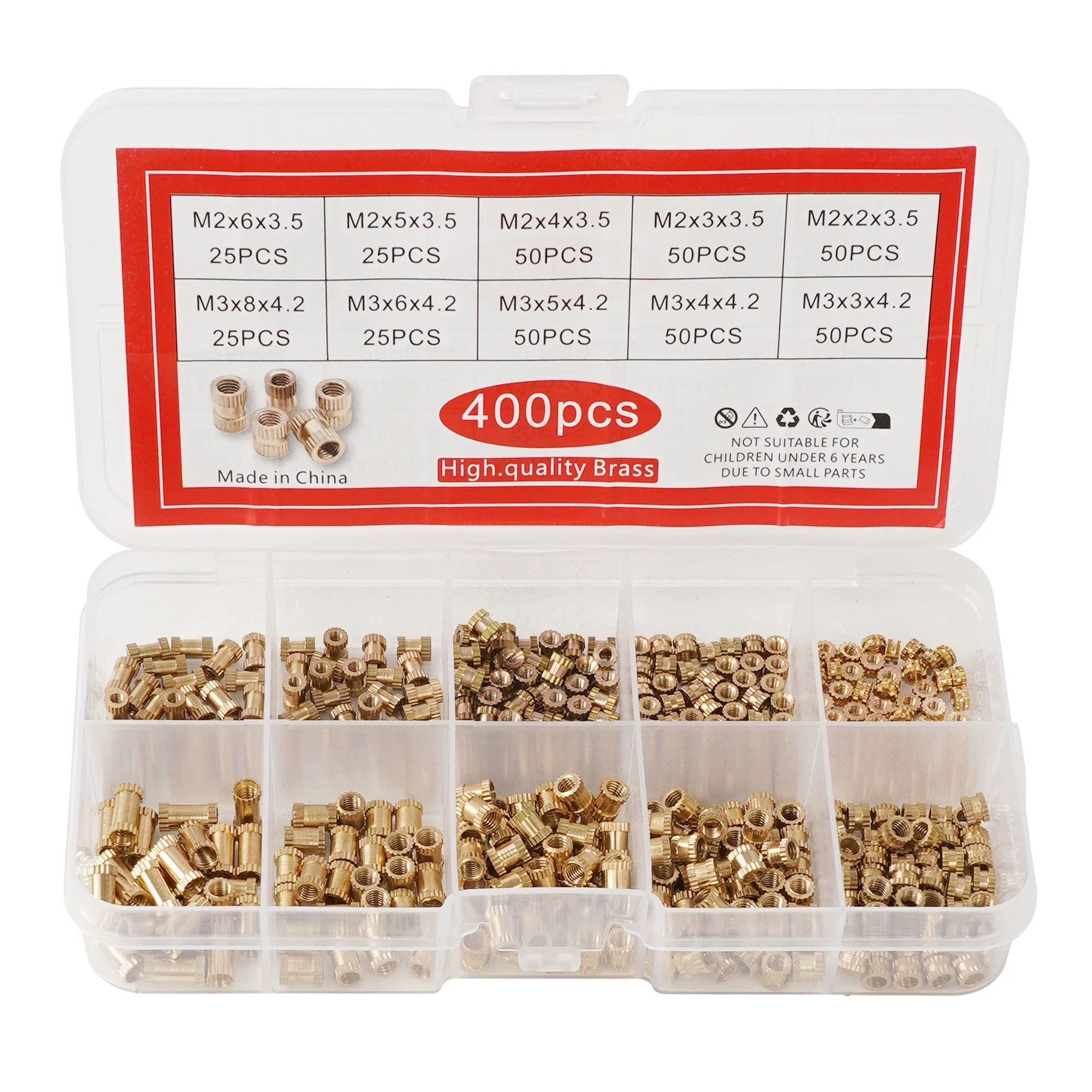 400PCS M2 M3 Hot-Melt Copper Nuts for 3D Printer Double-Channel Embedded Knurled Nuts Printing Accessories
400PCS M2 M3 Hot-Melt Copper Nuts for 3D Printer Double-Channel Embedded Knurled Nuts Printing Accessories