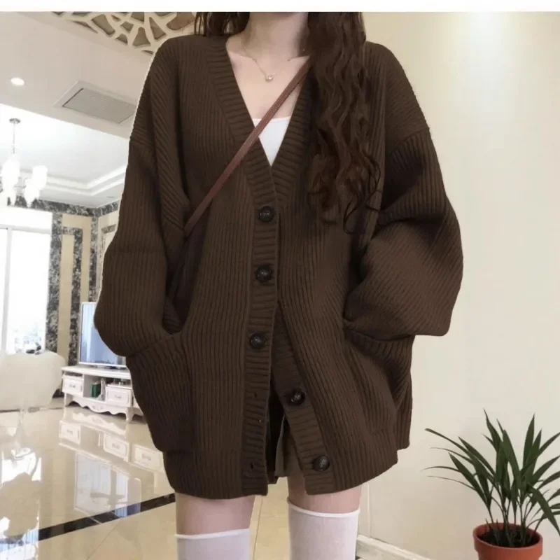 Autumn Winter Women Cardigan Sweater Coats Fashion Female Long Sleeve V-neck Loose Knitted Jackets Casual Sweater Cardigans
Autumn Winter Women Cardigan Sweater Coats Fashion Female Long Sleeve V-neck Loose Knitted Jackets Casual Sweater Cardigans