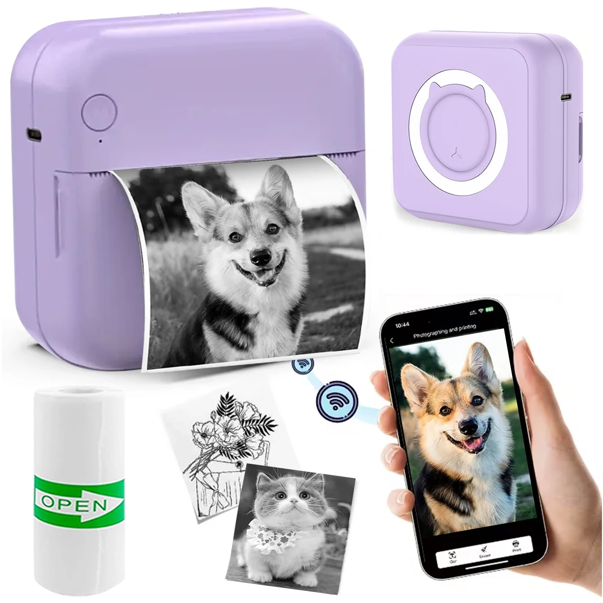 Mini Printer for IPhone and Android, Wireless Mini Photo Printer Label Printer, Portable BT Mini Thermal Printer Print Labels
Mini Printer for IPhone and Android, Wireless Mini Photo Printer Label Printer, Portable BT Mini Thermal Printer Print Labels