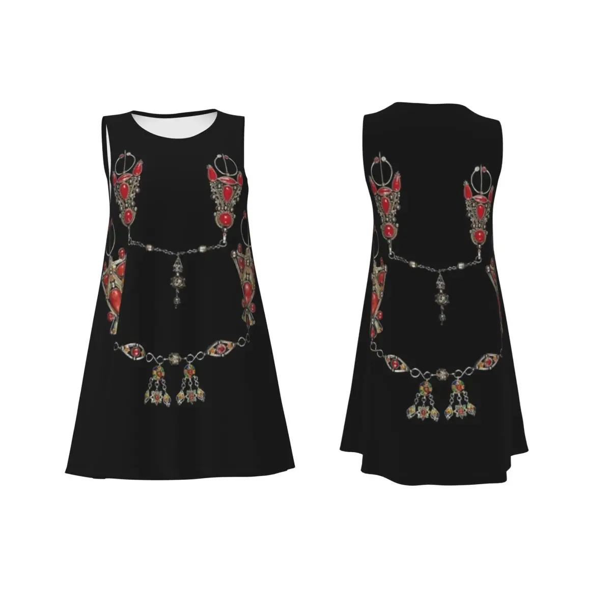 Z Imazighen Kabyle Jewelry Amazigh Berber Ethnic Summer Women Short Sleeve Dress Sleeveless Round Neck Loose Dresses Street Robe
Z Imazighen Kabyle Jewelry Amazigh Berber Ethnic Summer Women Short Sleeve Dress Sleeveless Round Neck Loose Dresses Street Robe