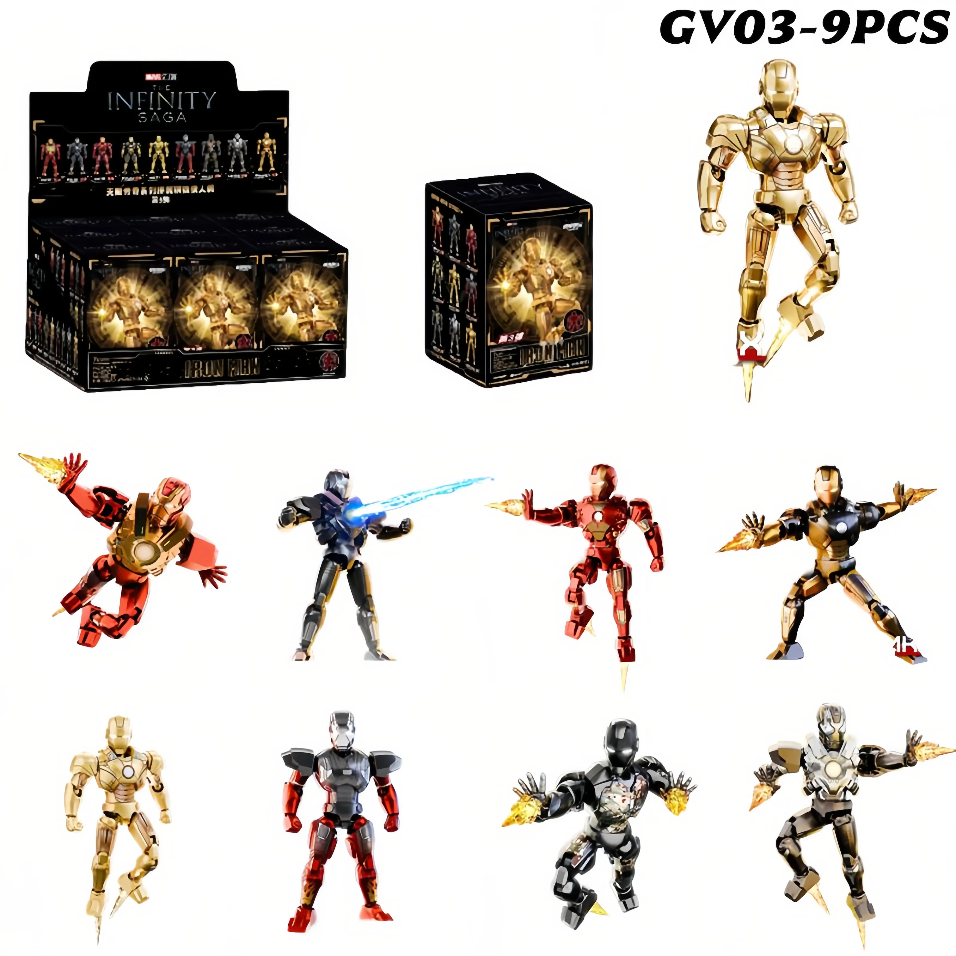 Avengers Iron Man 9PCS MK17.MK18.MK19.MK20.MK21.MK22.MK23.MK24 Assembled Model Handheld Joint Movable Doll Boy Toy Gift
Avengers Iron Man 9PCS MK17.MK18.MK19.MK20.MK21.MK22.MK23.MK24 Assembled Model Handheld Joint Movable Doll Boy Toy Gift