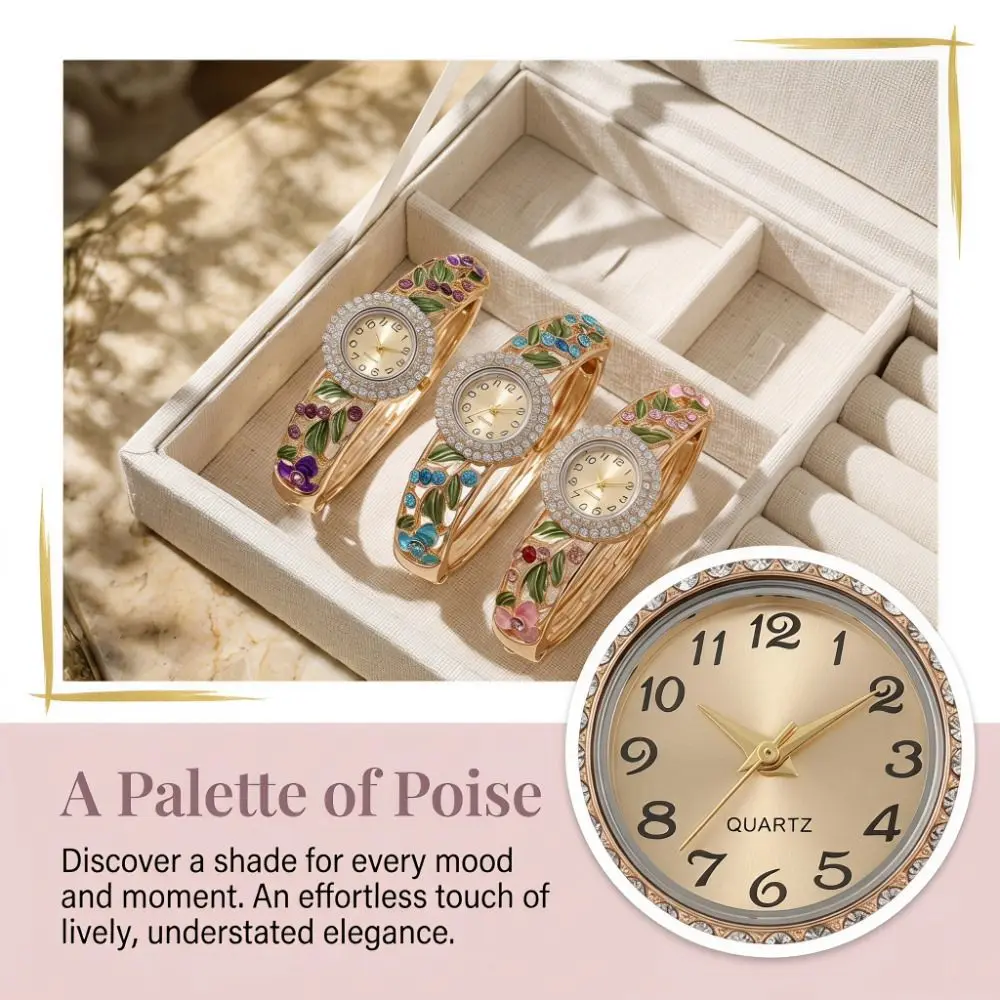 Rich In Flowers Vintage Watch Round Dial Crystal Jewelry Ladies Wristwatch Rhinestone Bracelet Versatile Design Bracelet Watch
Rich In Flowers Vintage Watch Round Dial Crystal Jewelry Ladies Wristwatch Rhinestone Bracelet Versatile Design Bracelet Watch