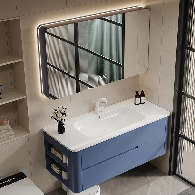 Cream-colored Style Bathroom Cabinet, Rock Slab Heat Bending One-piece Basin, Rubber Wood Bathroom Corner Edge Hanging Cabinet
Cream-colored Style Bathroom Cabinet, Rock Slab Heat Bending One-piece Basin, Rubber Wood Bathroom Corner Edge Hanging Cabinet