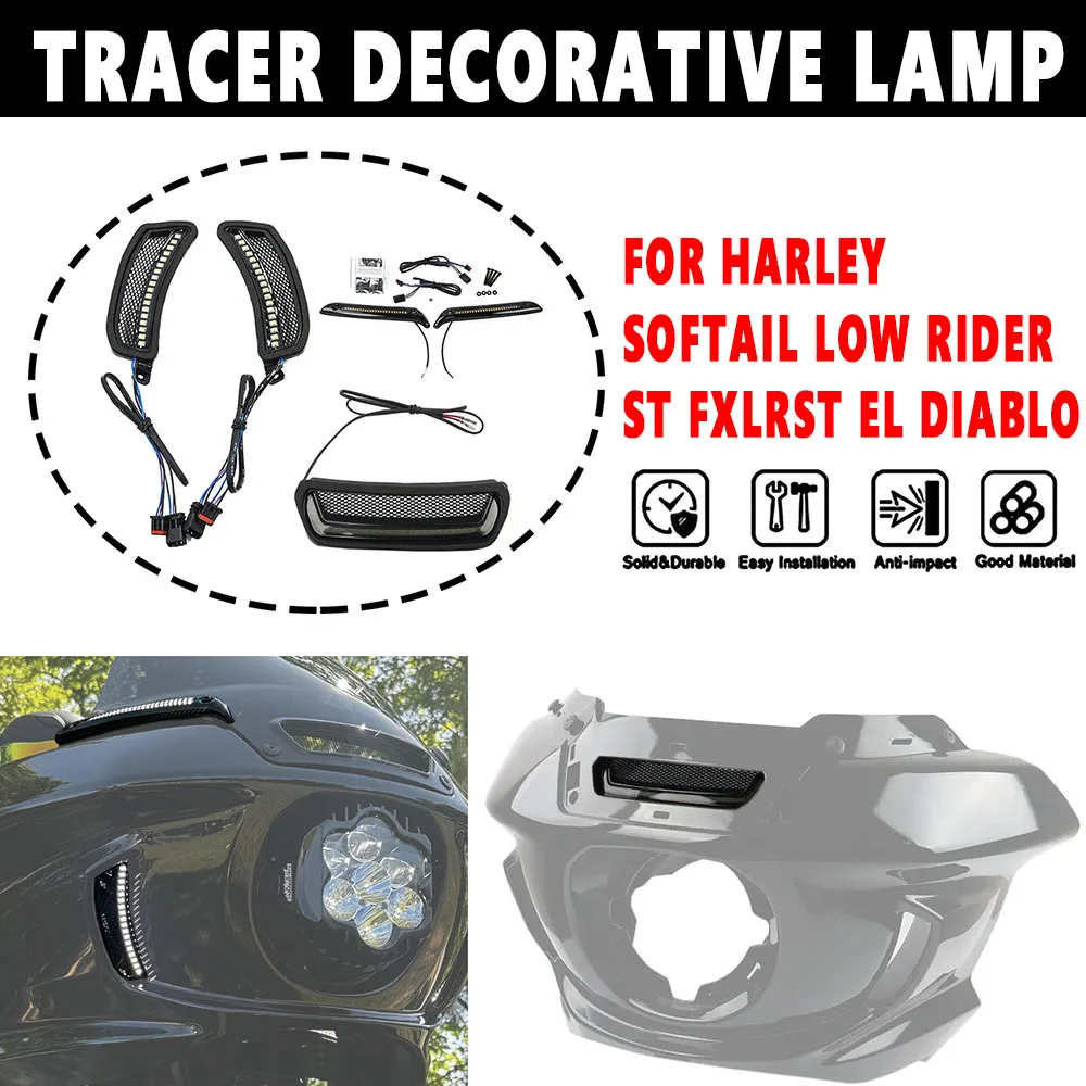 НОВЫЕ декоративные лампы для Harley Softail Low Rider ST FXLRST El Diablo Moto Tracer, дневные ходовые огни и указатели поворота
НОВЫЕ декоративные лампы для Harley Softail Low Rider ST FXLRST El Diablo Moto Tracer, дневные ходовые огни и указатели поворота