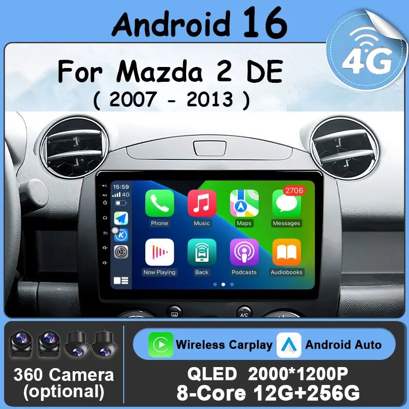 Android 16 AUTO Car Radio for Mazda 2 DE 2007 - 2013 Carplay Navigation GPS Video DSP Stereo Multimedia Player WIFI Split Screen
Android 16 AUTO Car Radio for Mazda 2 DE 2007 - 2013 Carplay Navigation GPS Video DSP Stereo Multimedia Player WIFI Split Screen
