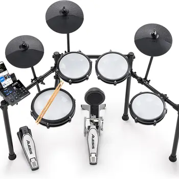 Electric Drum Set with Quiet Mesh Pads, 10