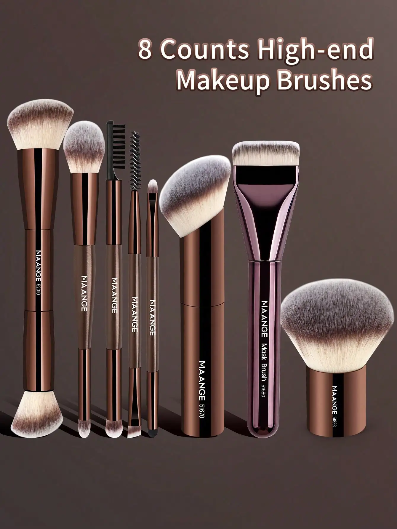 MAANGE 1/2/3/8/12pcs Professional Dual-Ended Makeup Brush Set, Includes Powder Brush, Blush Brush, Soft Fiber Material, Portable, Travel Essential, Suitable For Foundation, Concealer, Contouring, Powder, Base, Blush And More
MAANGE 1/2/3/8/12pcs Professional Dual-Ended Makeup Brush Set, Includes Powder Brush, Blush Brush, Soft Fiber Material, Portable, Travel Essential, Suitable For Foundation, Concealer, Contouring, Powder, Base, Blush And More