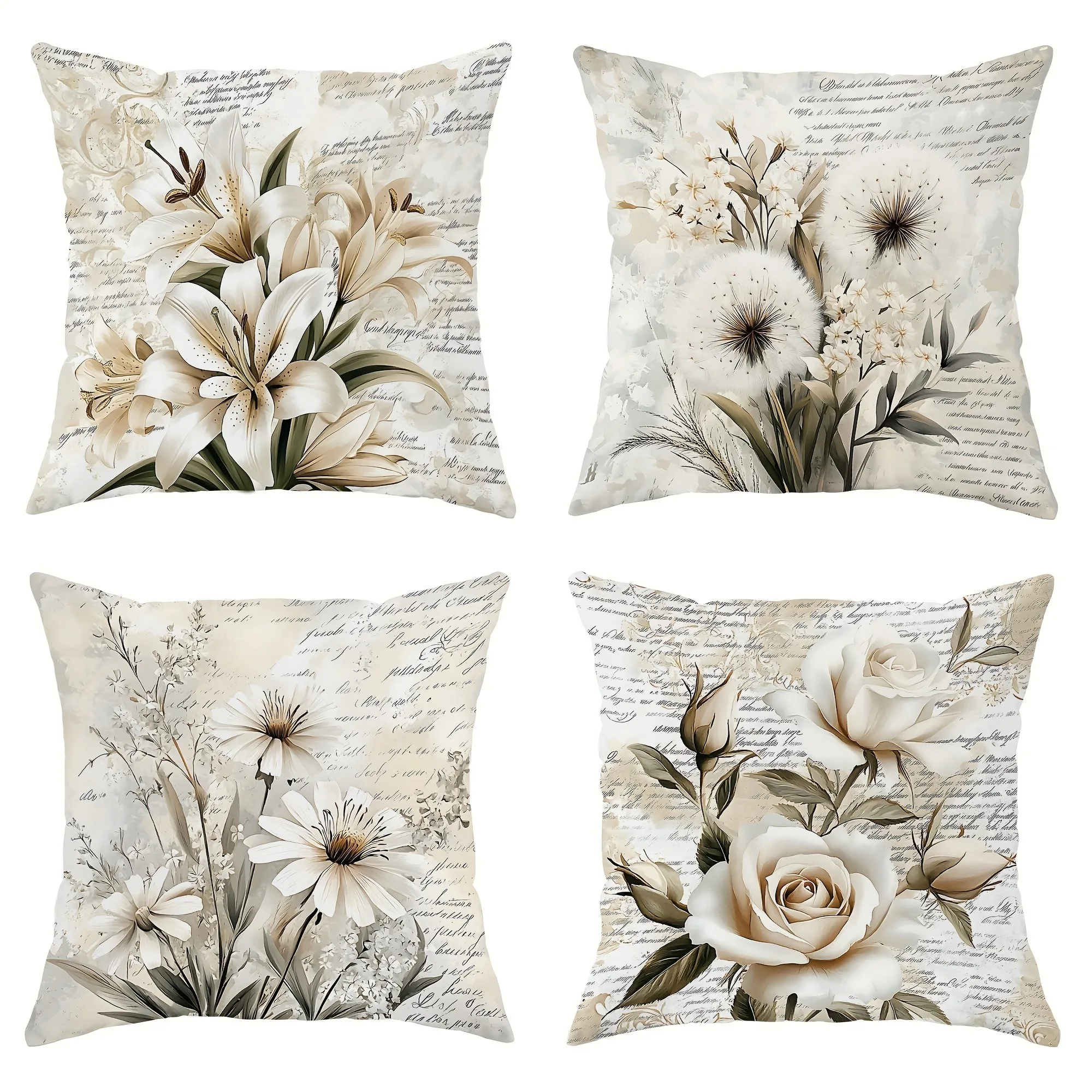 Vintage Floral Script Heritage PillowcasesLiving room sofa cushion cover, soft and comfortable, bedroom room decoration
Vintage Floral Script Heritage PillowcasesLiving room sofa cushion cover, soft and comfortable, bedroom room decoration