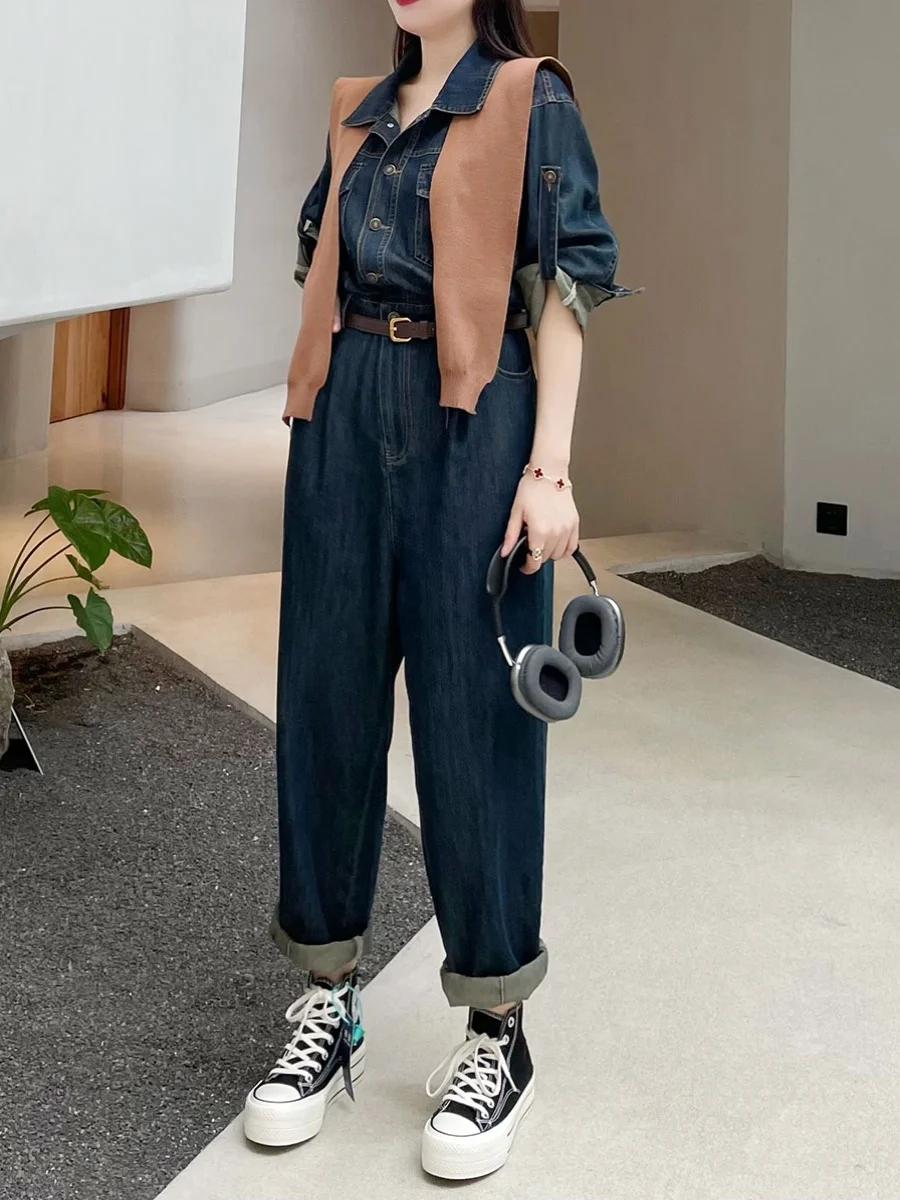 Bella La Denim Jumpsuit Women's Autumn Sle Casual Loose Slimming Workwear Jumpsuit High Waist Long Pants Comfortable Fit
Bella La Denim Jumpsuit Women's Autumn Sle Casual Loose Slimming Workwear Jumpsuit High Waist Long Pants Comfortable Fit
