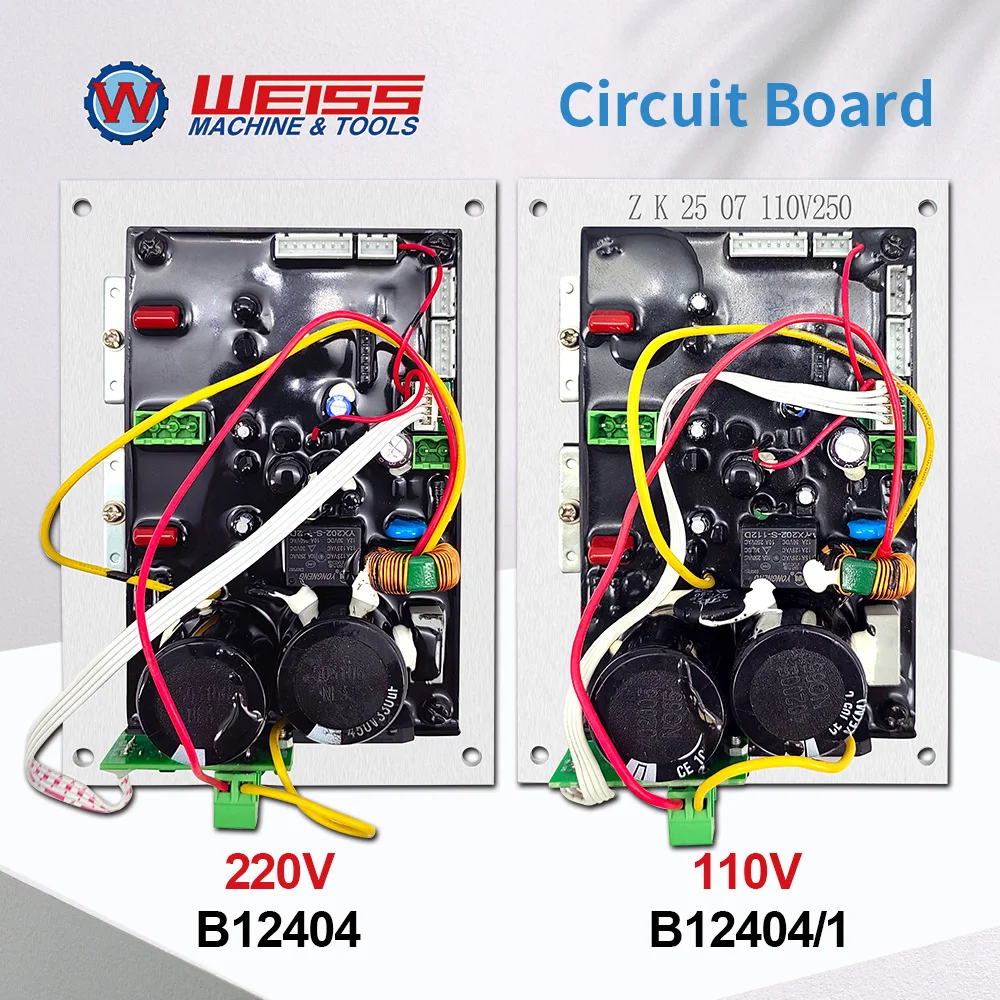 WEISS WBL250 Series lathe Machine Speed Control Board – 1100W Brushless Motor Driver, MODEL B12404 (220V) & B12404/1 (110V)
WEISS WBL250 Series lathe Machine Speed Control Board – 1100W Brushless Motor Driver, MODEL B12404 (220V) & B12404/1 (110V)