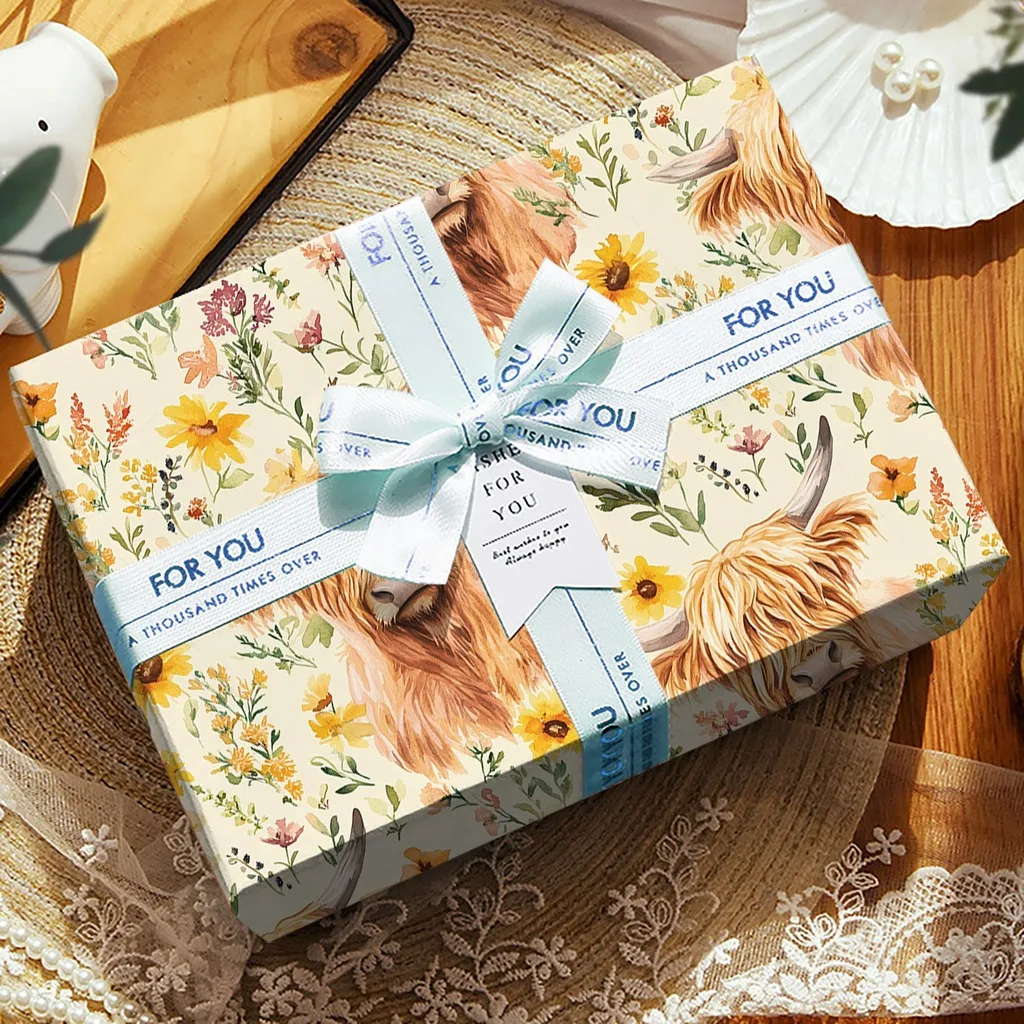 Highland Cow Wrapping Paper Roll, Floral Gift Wrap Paper, 16.9 in x 16.4 ft Cute Farm Animal Gift Wrapping Paper for Birthday,
Highland Cow Wrapping Paper Roll, Floral Gift Wrap Paper, 16.9 in x 16.4 ft Cute Farm Animal Gift Wrapping Paper for Birthday,