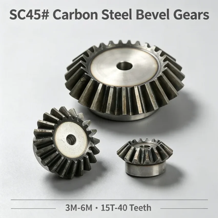 SC45 Carbon Steel 90 Degree Straight Bevel Gears & Helical GearsModule:3M/4M/5M/6M Teeth: 15T/16T/17T/18T/19T/20T
SC45 Carbon Steel 90 Degree Straight Bevel Gears & Helical GearsModule:3M/4M/5M/6M Teeth: 15T/16T/17T/18T/19T/20T