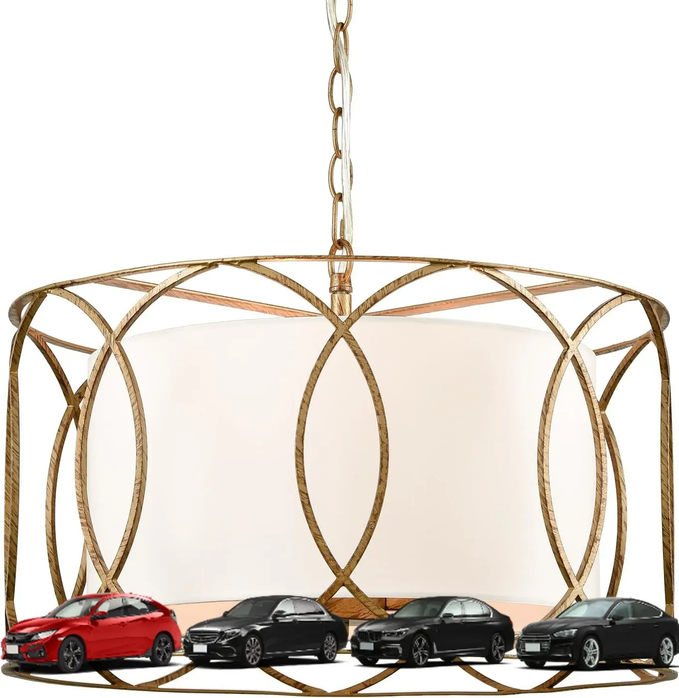 HYDELITE Brass Drum Pendant Light Drum Chandelier 3-Light Dining Table Fixture with White Linen Diffuser
HYDELITE Brass Drum Pendant Light Drum Chandelier 3-Light Dining Table Fixture with White Linen Diffuser