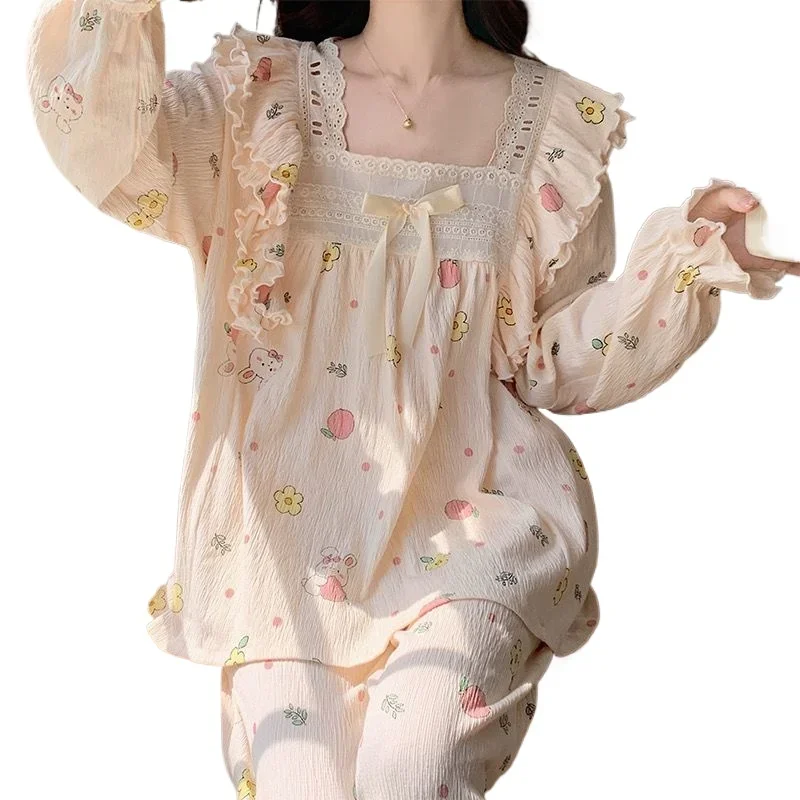 High Appearance Level Pajamas Ladies Summer Casual Simple Day Heart Long Sleeve Outside Wear Home Wear New Lace Heart Pajamas
High Appearance Level Pajamas Ladies Summer Casual Simple Day Heart Long Sleeve Outside Wear Home Wear New Lace Heart Pajamas