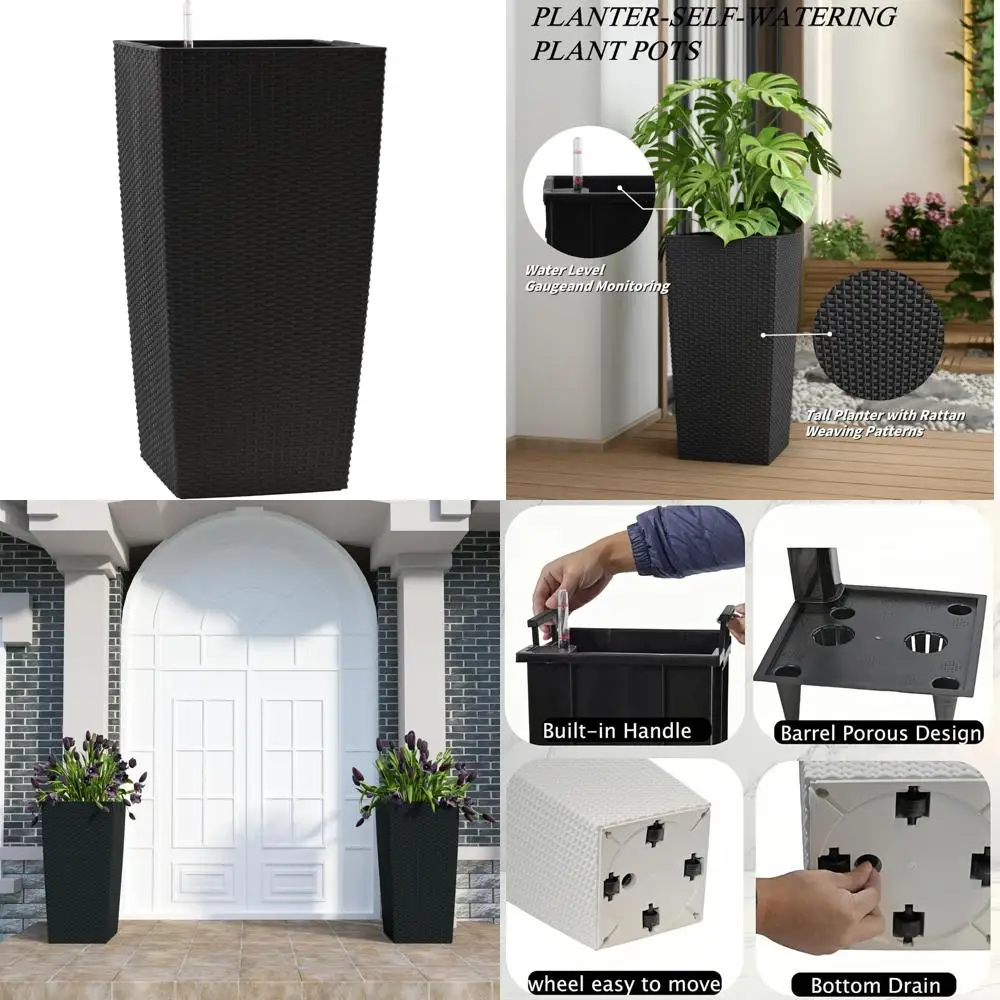 Self-Watering Large Indoor/Outdoor Plant Pots with Drainage and Water Level Indicator, Ideal for 30-inch Tall Plants
Self-Watering Large Indoor/Outdoor Plant Pots with Drainage and Water Level Indicator, Ideal for 30-inch Tall Plants