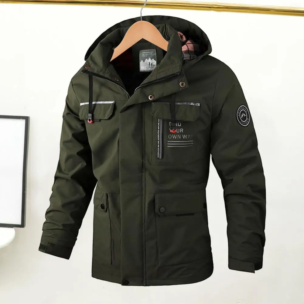 Multi-pocket Men Jacket Stylish Men's Waterproof Windbreaker Jacket with Hood Multi Pockets Design Soft Shell for Outdoor
Multi-pocket Men Jacket Stylish Men's Waterproof Windbreaker Jacket with Hood Multi Pockets Design Soft Shell for Outdoor