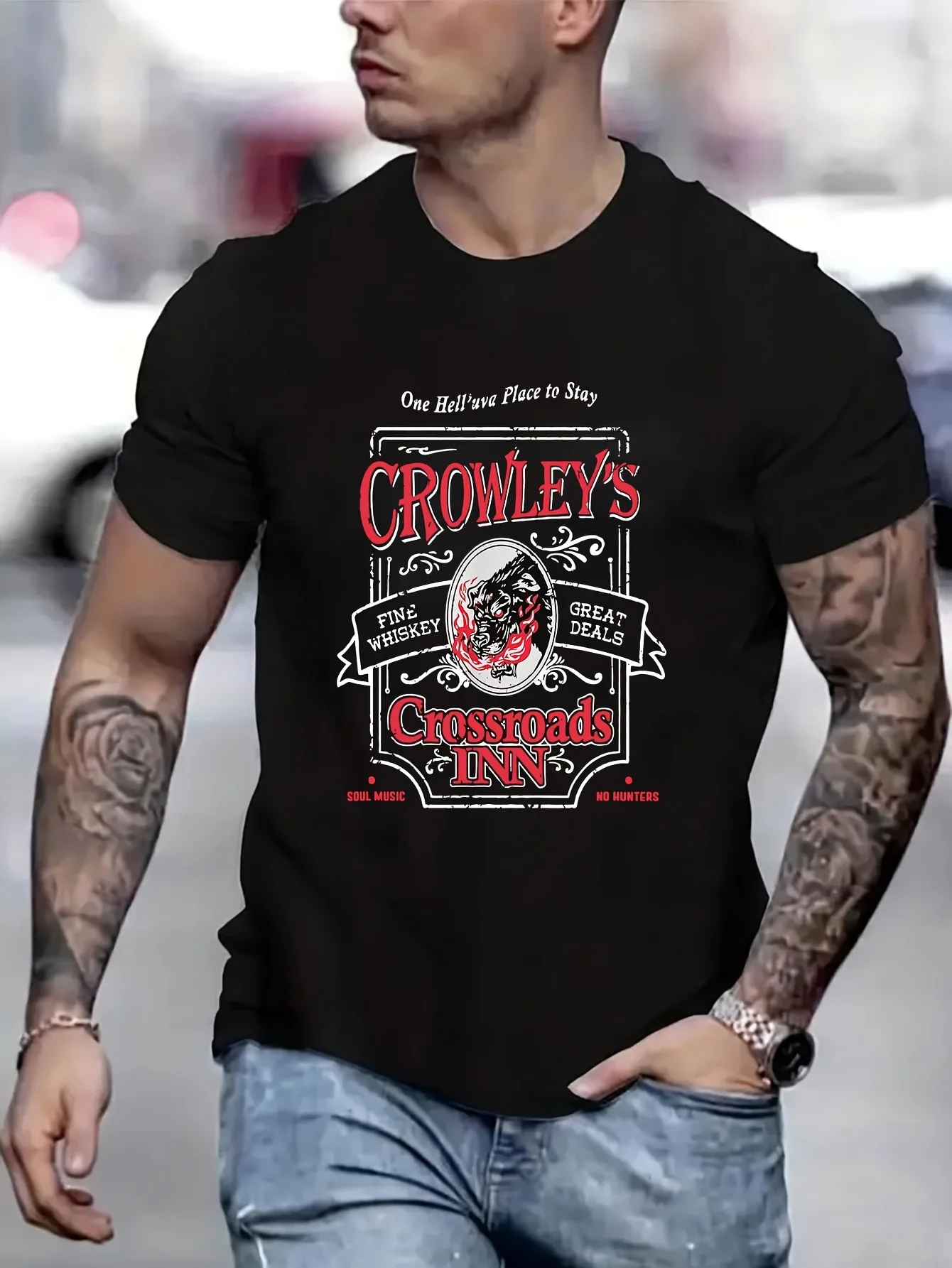 Supernatural Crowley's Crossroads Inn Men T-Shirts Kawaii New In Tops And T-Shirts Oversized T Shirt Graphic Tee B5022896
Supernatural Crowley's Crossroads Inn Men T-Shirts Kawaii New In Tops And T-Shirts Oversized T Shirt Graphic Tee B5022896