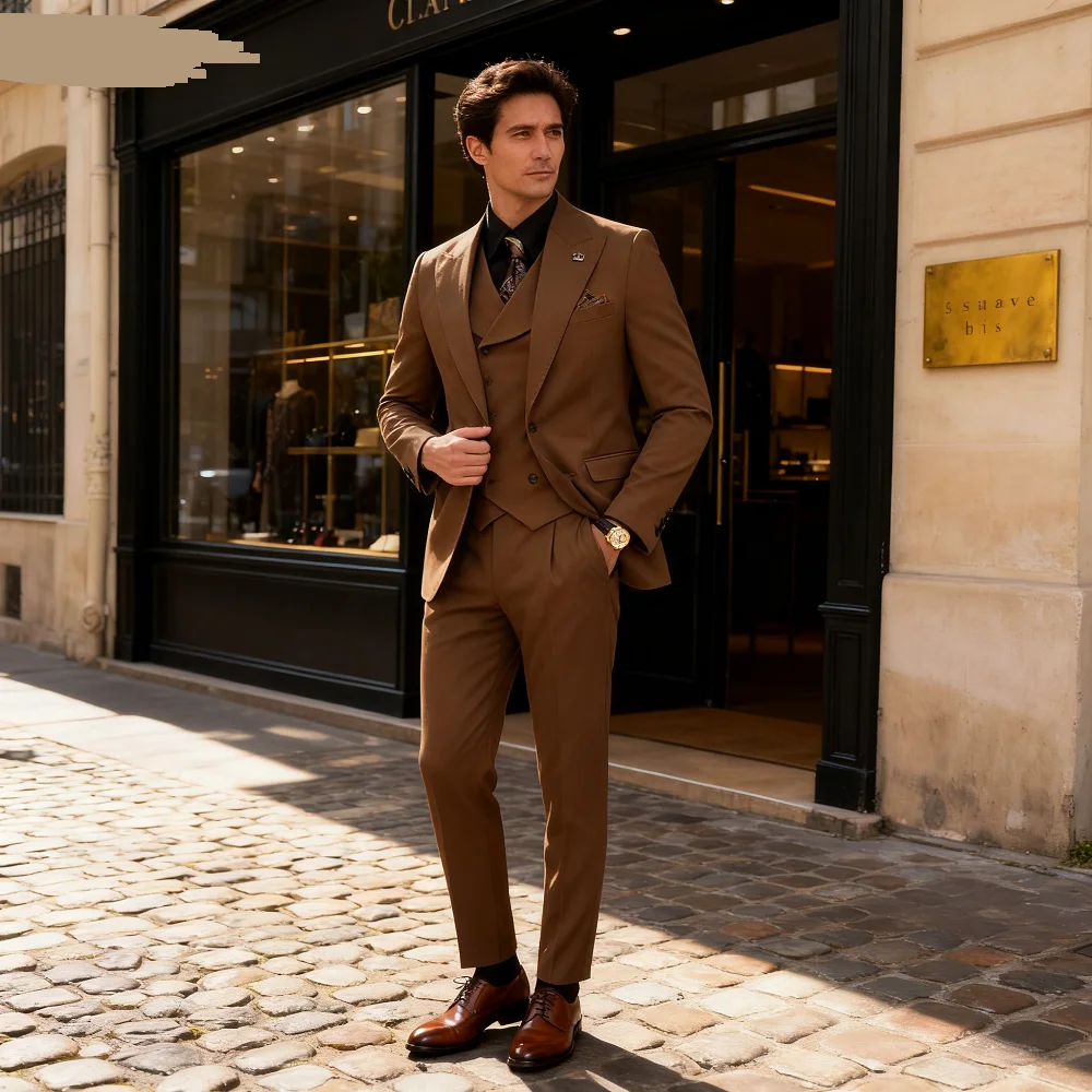 Men's Wedding Tuxedo 2025 Best Selling Peak Lapel Single Breasted Formal Smoking Suit for Groomsmen Dance Ball
Men's Wedding Tuxedo 2025 Best Selling Peak Lapel Single Breasted Formal Smoking Suit for Groomsmen Dance Ball