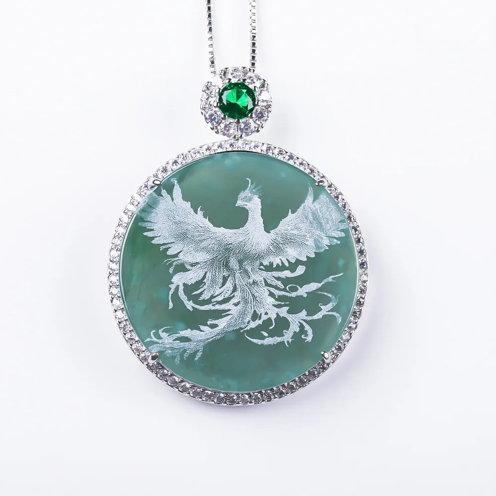 Burmese Jadeite Phoenix Pendant Necklace Designer 925 Silver Charm Gemstone Real Jade Accessories Amulet Gifts for Women
Burmese Jadeite Phoenix Pendant Necklace Designer 925 Silver Charm Gemstone Real Jade Accessories Amulet Gifts for Women