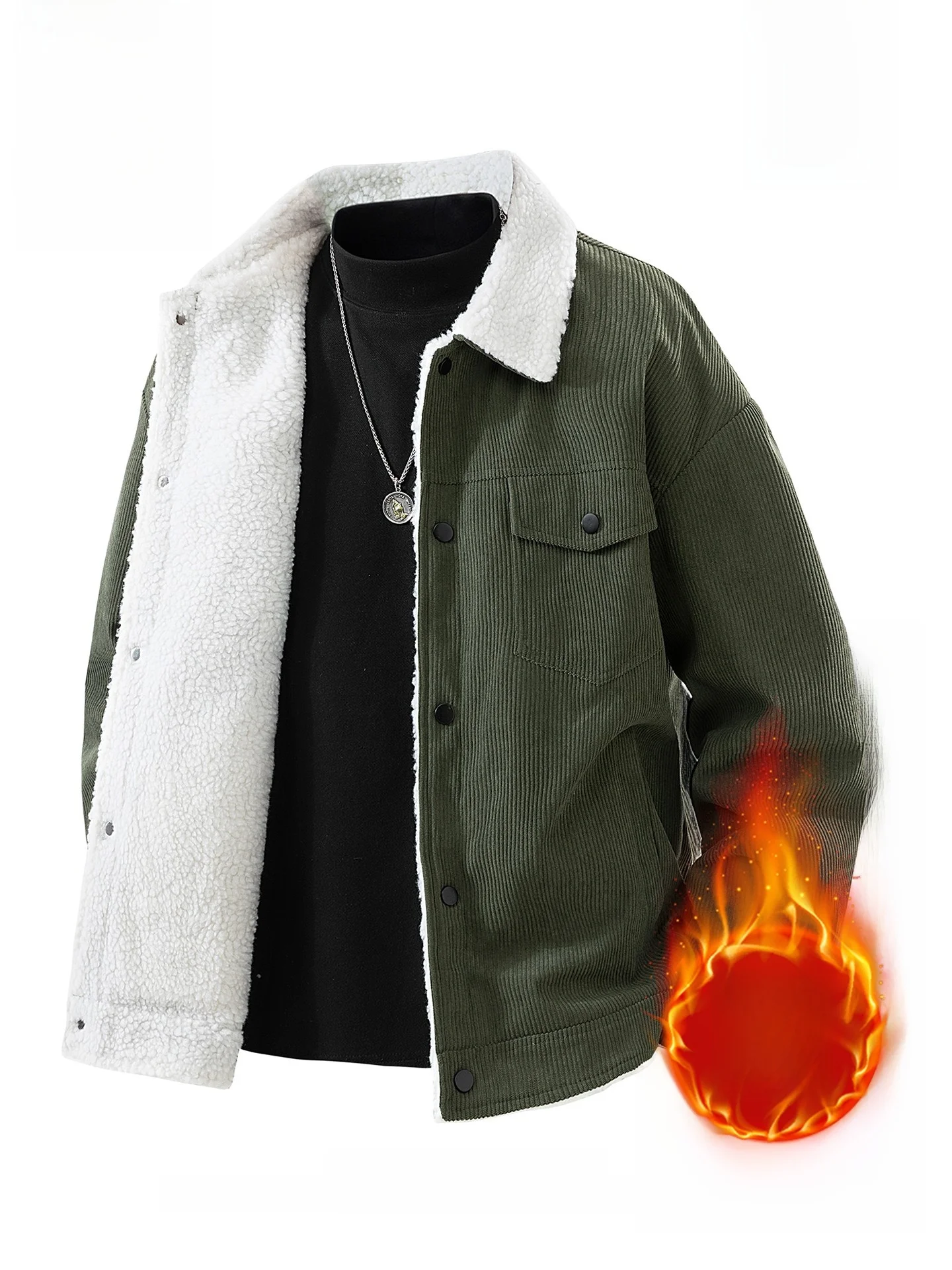 Мужская вельветовая куртка с воротником: теплая и комфортная, в американском ретро-стиле, из овечьего вельвета, повседневная верхняя одежда для зимы
Мужская вельветовая куртка с воротником: теплая и комфортная, в американском ретро-стиле, из овечьего вельвета, повседневная верхняя одежда для зимы