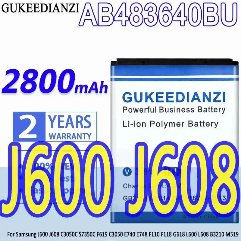 Battery Stable For Samsung J600 J608 C3050C S7350C F619 C3050 E740 E748 F110 F118 G618 L600 L608 B3210 M519 2800mAh AB483640BU
Battery Stable For Samsung J600 J608 C3050C S7350C F619 C3050 E740 E748 F110 F118 G618 L600 L608 B3210 M519 2800mAh AB483640BU