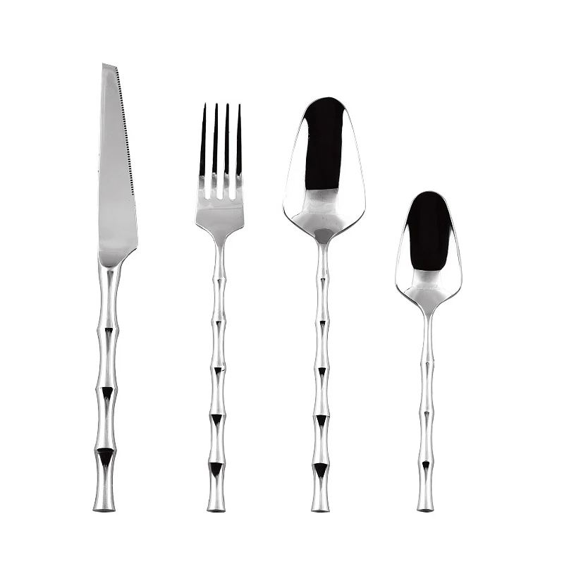 High Quality Cutlery Bamboo Style Handle Matte Polish Stainless Steel Flatware Sets for Home Dinning,Hotel,Restaurant
High Quality Cutlery Bamboo Style Handle Matte Polish Stainless Steel Flatware Sets for Home Dinning,Hotel,Restaurant