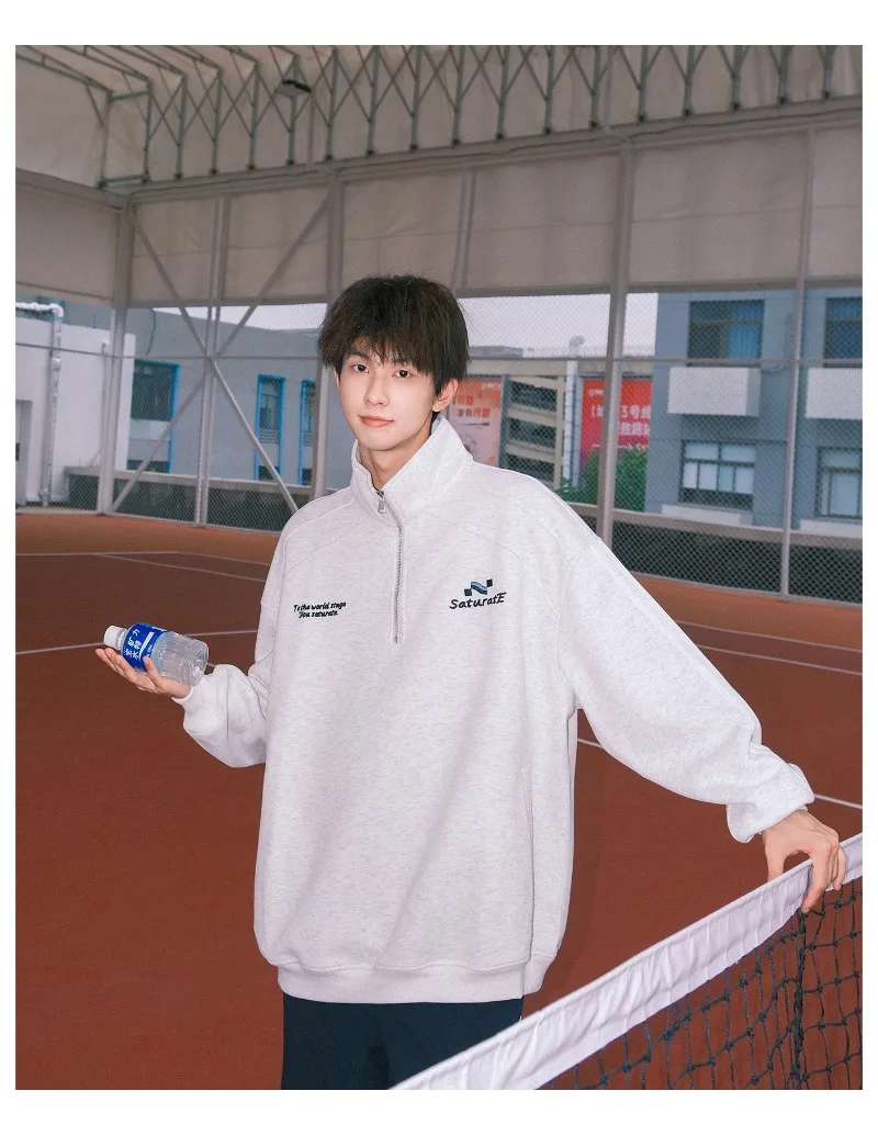 Casual Half Zipper Stand-up Collar Sweatshirt Men's Spring and Autumn Loose Long-sleeved Hoodless Pullover Fashion Male Clothes
Casual Half Zipper Stand-up Collar Sweatshirt Men's Spring and Autumn Loose Long-sleeved Hoodless Pullover Fashion Male Clothes