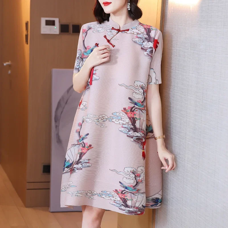 miyake pleated dress women's 2024 summer new fashion printed large size women's short-sleeved niche design temperament skirt
miyake pleated dress women's 2024 summer new fashion printed large size women's short-sleeved niche design temperament skirt