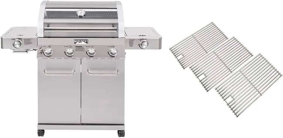 Extra Large 4-Burner Propane Gas Grill with Stainless Steel Cabinet, Infrared Side Burner & Sear Station, and Two Stainless Steel Cooking Grids
Extra Large 4-Burner Propane Gas Grill with Stainless Steel Cabinet, Infrared Side Burner & Sear Station, and Two Stainless Steel Cooking Grids