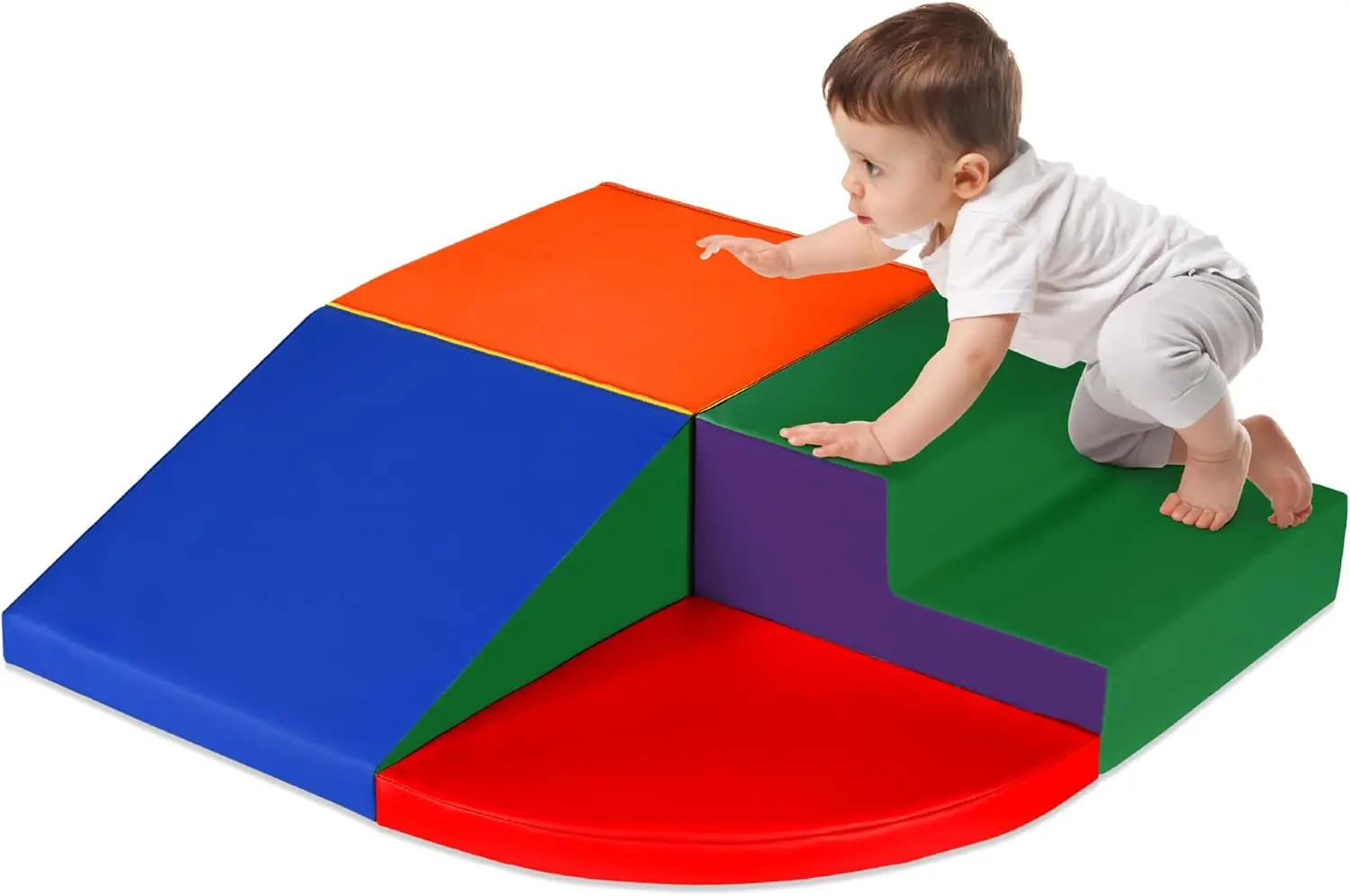 4-Piece Kids Climb & Crawl Soft Foam Block Activity Play Structures for Child Development, Color Coordination, Motor Skills - Mu 
4-Piece Kids Climb & Crawl Soft Foam Block Activity Play Structures for Child Development, Color Coordination, Motor Skills - Mu
