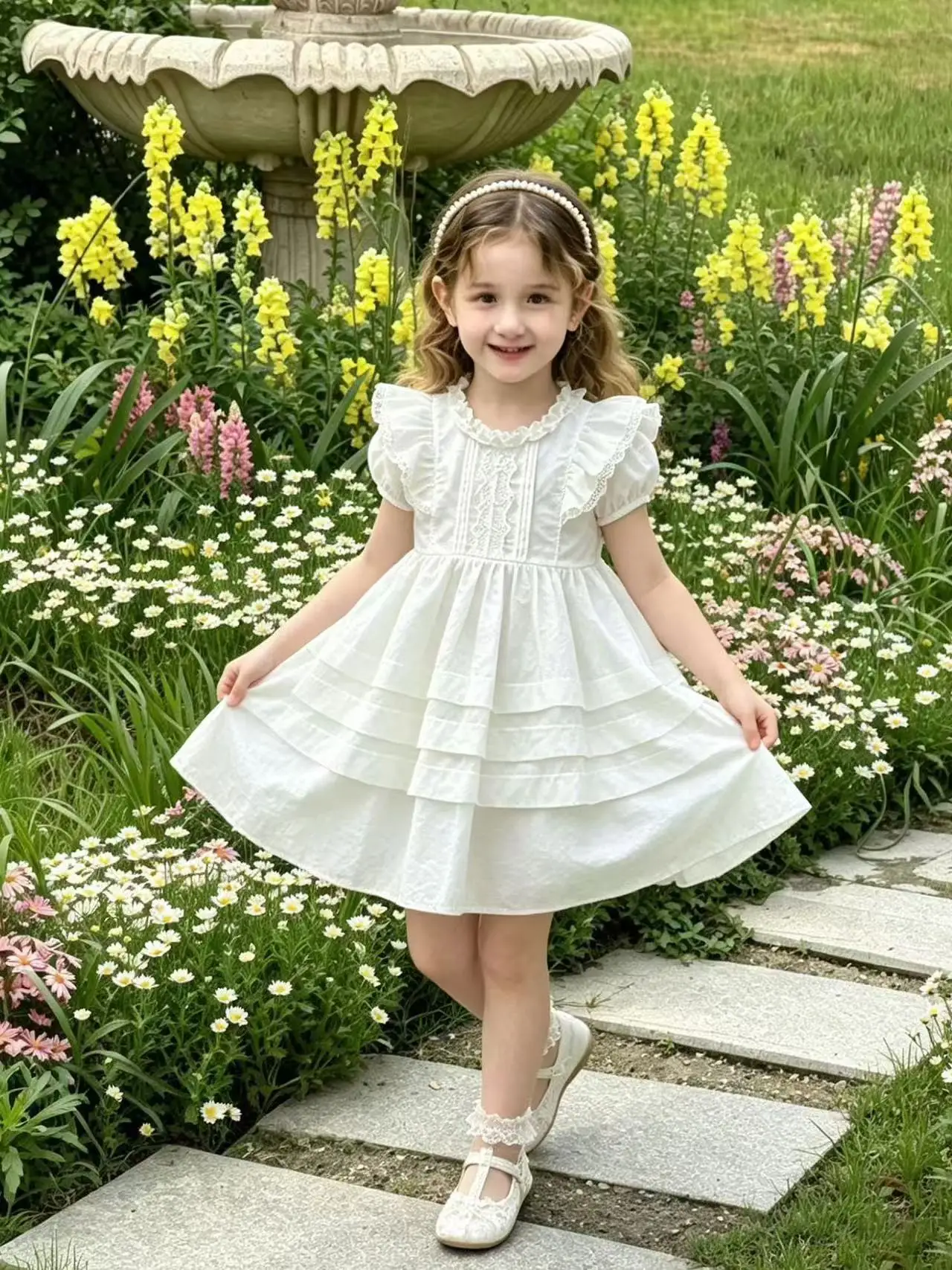 Girls' Pure White Lace Dress - 2026 New Style frilly Lace Cake Skirt Hemmed Children's Princess Dress for 90-160cm
Girls' Pure White Lace Dress - 2026 New Style frilly Lace Cake Skirt Hemmed Children's Princess Dress for 90-160cm