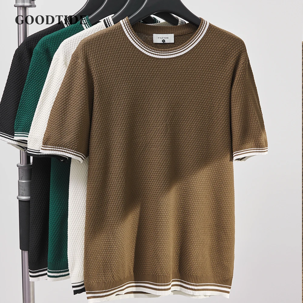 Fashion Men's Short Sleeve T-shirts O Neck Casual Knitting Tops All-match Solid Color Pullover Soft Slim Fit Breathable T Shirt
Fashion Men's Short Sleeve T-shirts O Neck Casual Knitting Tops All-match Solid Color Pullover Soft Slim Fit Breathable T Shirt