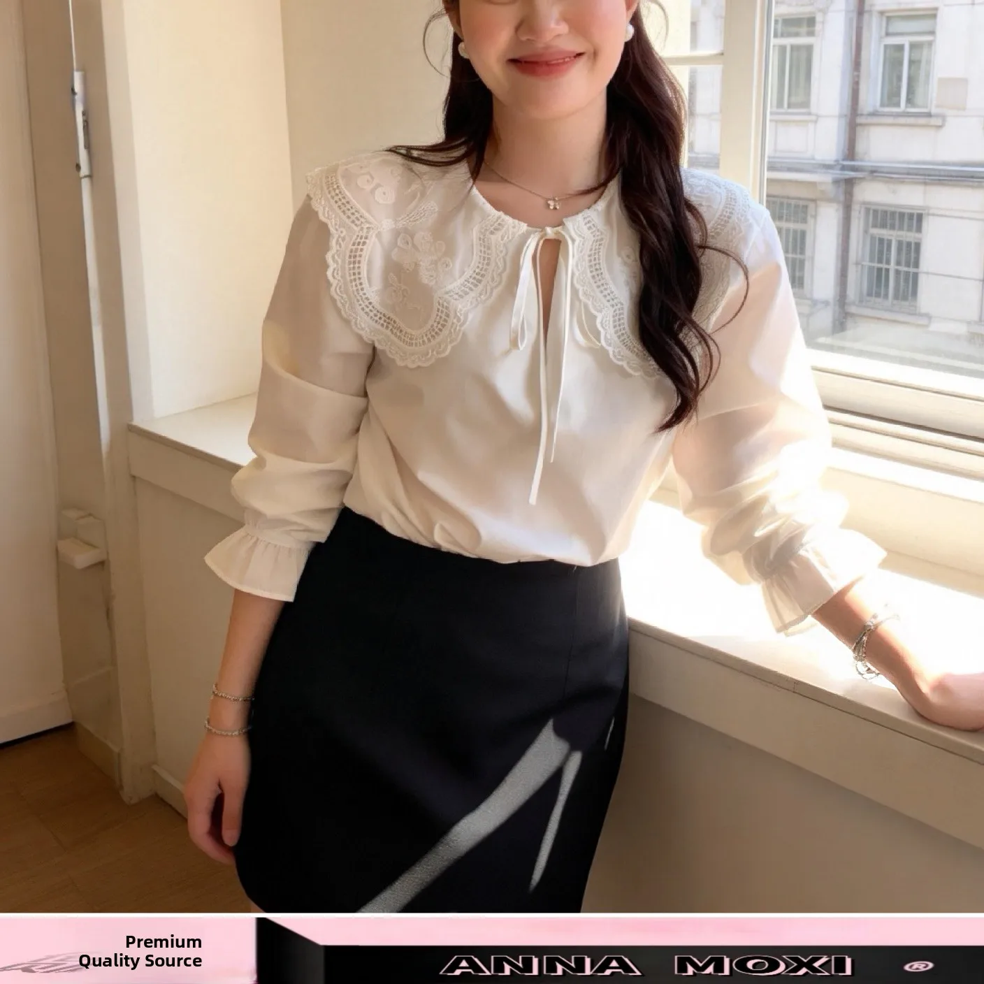 Korean Style Long Sleeve Women's Shirt Floral Trim Doll Collar Spring Breathable Comfortable Polyester Casual Fashion Top
Korean Style Long Sleeve Women's Shirt Floral Trim Doll Collar Spring Breathable Comfortable Polyester Casual Fashion Top