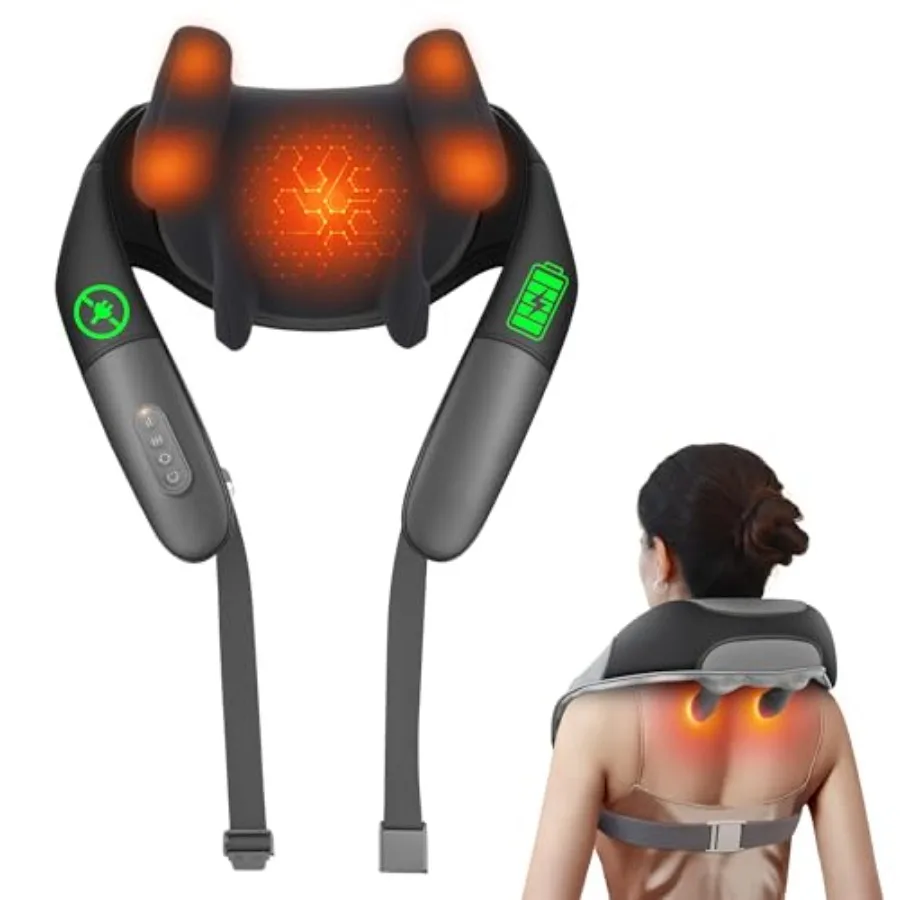 Cordless Neck Massager with Heat 4D Shiatsu for Pain Relief Deep Tissue Rechargeable Battery Massage Pillow Portable Adjustable
Cordless Neck Massager with Heat 4D Shiatsu for Pain Relief Deep Tissue Rechargeable Battery Massage Pillow Portable Adjustable
