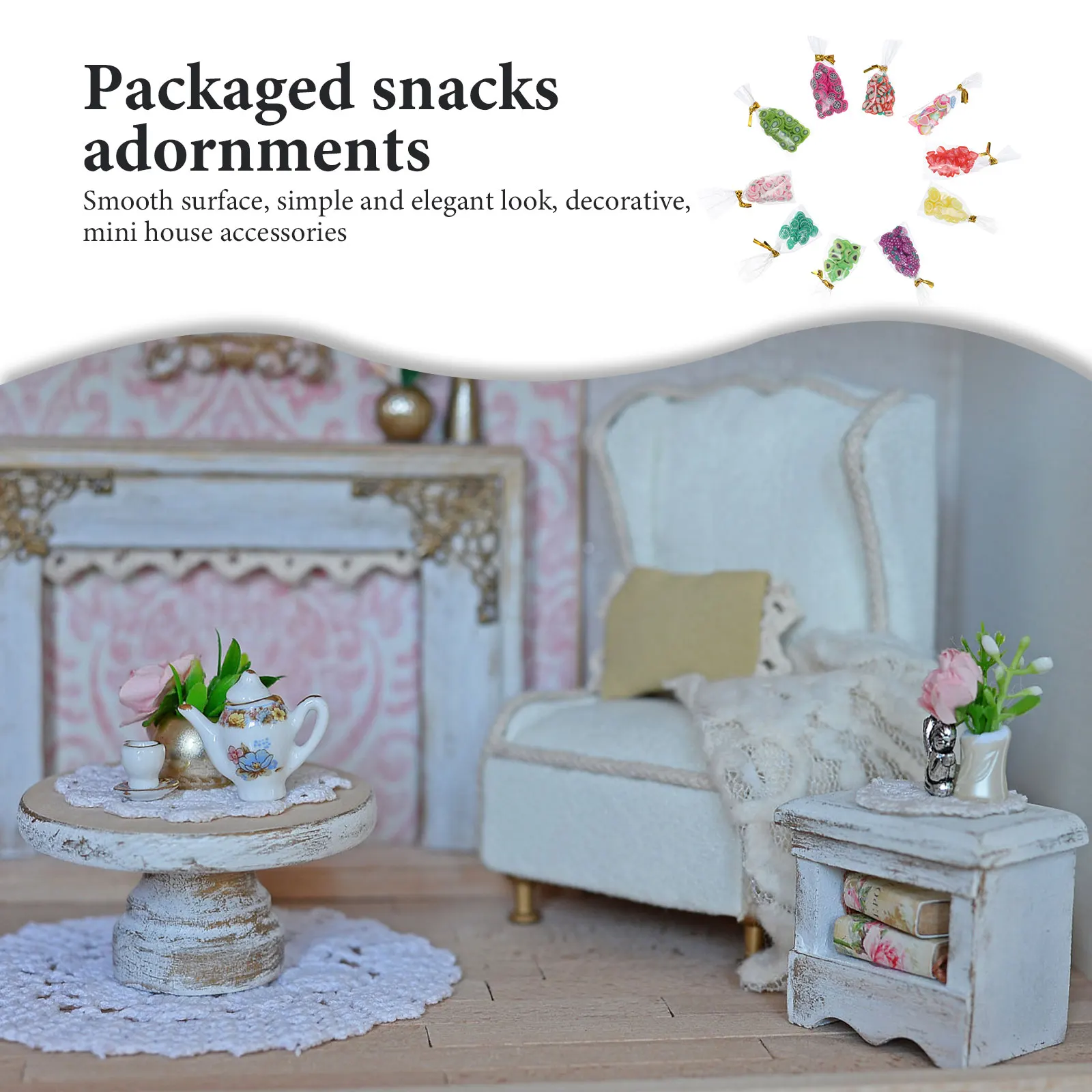10 Pcs Candy Snack Set Miniature Dollhouse Food Toy Snacks Small Bags Decorate Child
10 Pcs Candy Snack Set Miniature Dollhouse Food Toy Snacks Small Bags Decorate Child