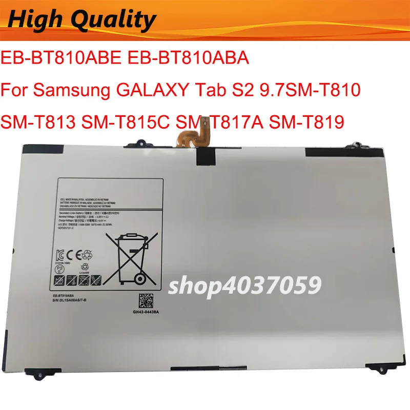 EB-BT810ABE EB-BT810ABA Battery For Samsung GALAXY Tab S2 9.7 SM-T810 SM-T813 SM-T815C SM-T817A SM-T819 T813 T815 T817 Bateria
EB-BT810ABE EB-BT810ABA Battery For Samsung GALAXY Tab S2 9.7 SM-T810 SM-T813 SM-T815C SM-T817A SM-T819 T813 T815 T817 Bateria