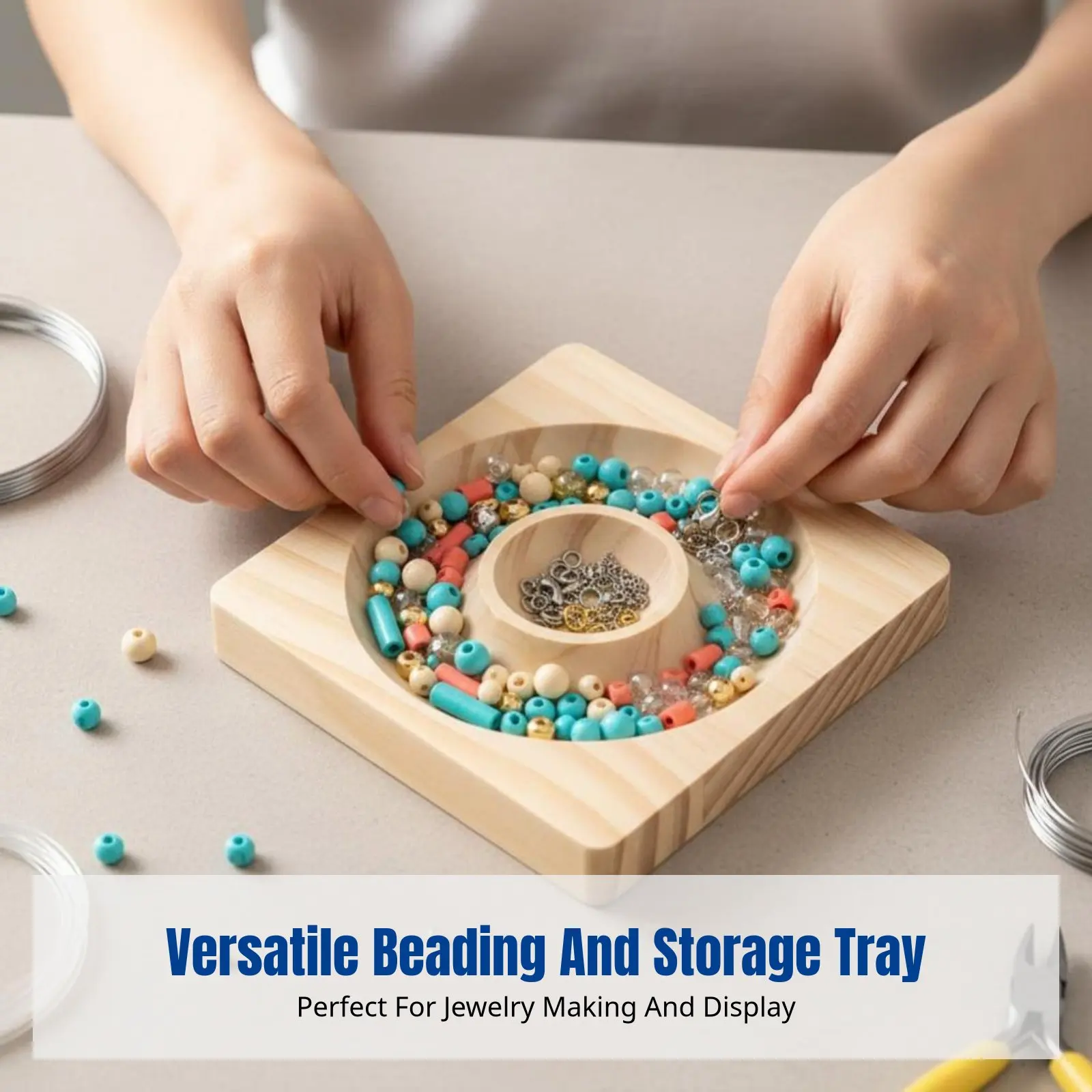 Jewelry Tray, Solid Wood DIY Beading Organizer, Single Display Plate, Nordic Style Storage for Handmade Accessories
Jewelry Tray, Solid Wood DIY Beading Organizer, Single Display Plate, Nordic Style Storage for Handmade Accessories