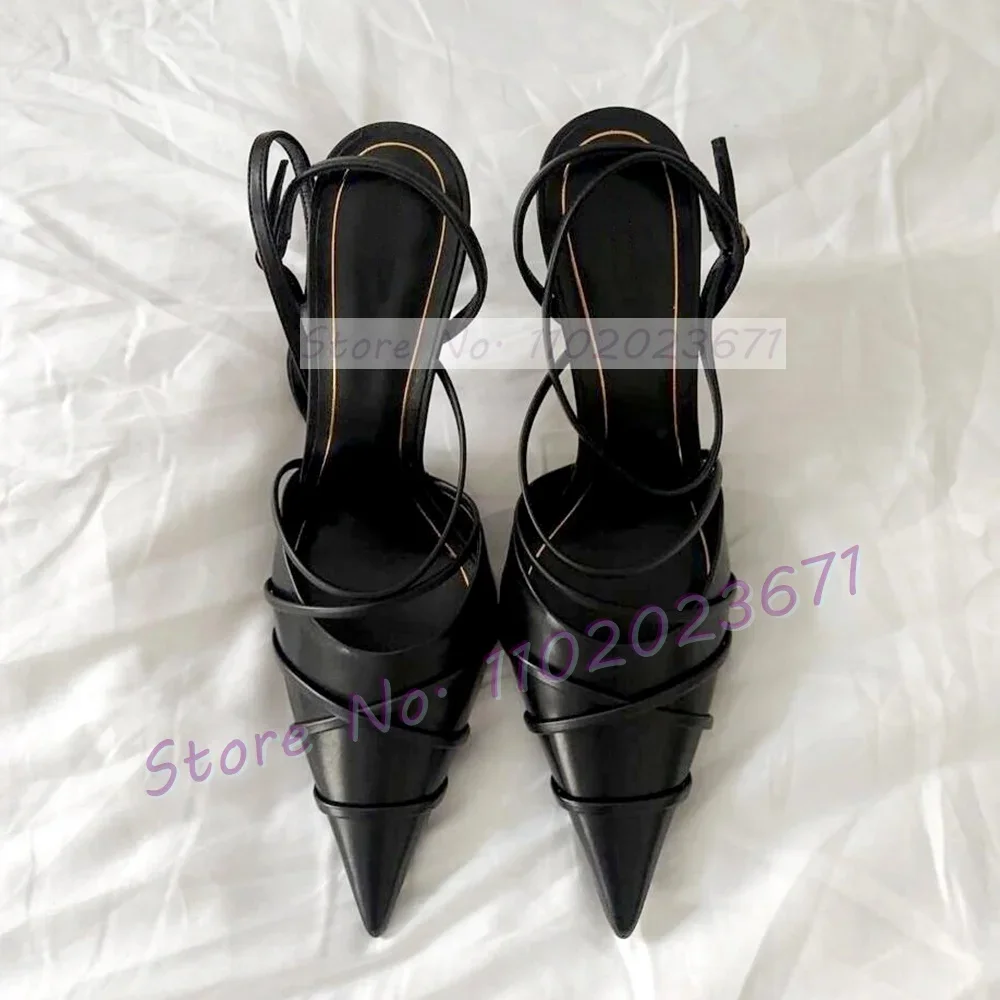 Black Strappy Pointed Toe Sandals Sexy Women Stiletto High Heels Summer Newest Cross Tied Elegant Party Buckle Strap Chic Shoes
Black Strappy Pointed Toe Sandals Sexy Women Stiletto High Heels Summer Newest Cross Tied Elegant Party Buckle Strap Chic Shoes