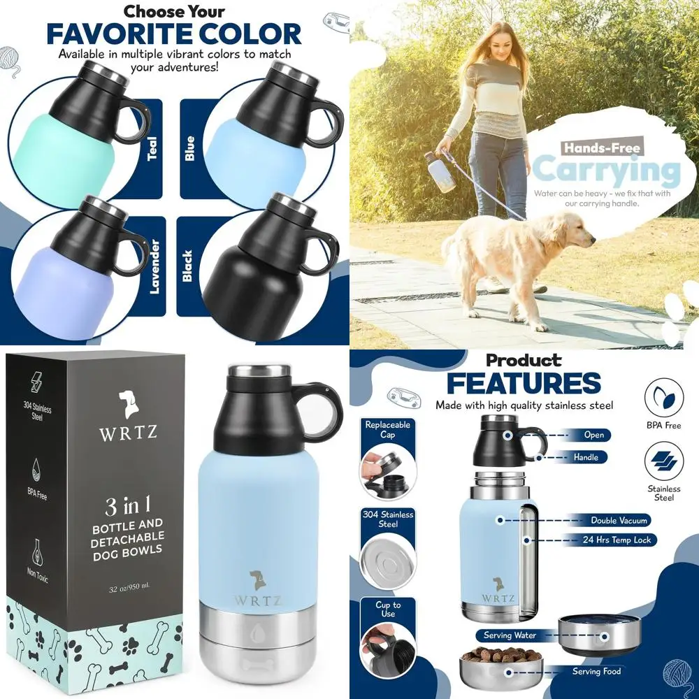 Stainless Steel Insulated Water Bottle with 2 Removable Water Bowls for Dogs – Leak-Proof Portable Dog Water Bottle - Travel Acc
Stainless Steel Insulated Water Bottle with 2 Removable Water Bowls for Dogs – Leak-Proof Portable Dog Water Bottle - Travel Acc
