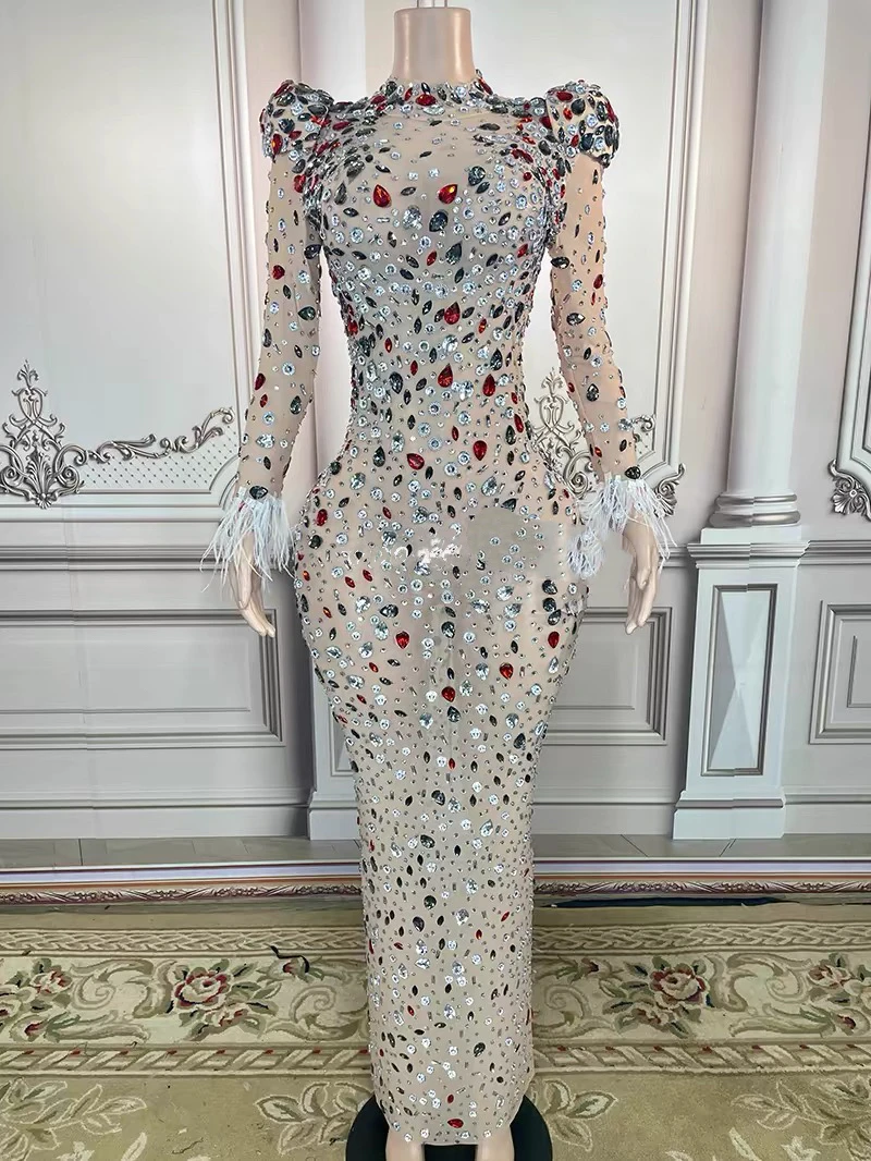 Fur Full Diamond Shoulder Padded Long Dress Hosting Runway Birthday Party Red Carpet Nightclub Bar Performance Dresses
Fur Full Diamond Shoulder Padded Long Dress Hosting Runway Birthday Party Red Carpet Nightclub Bar Performance Dresses