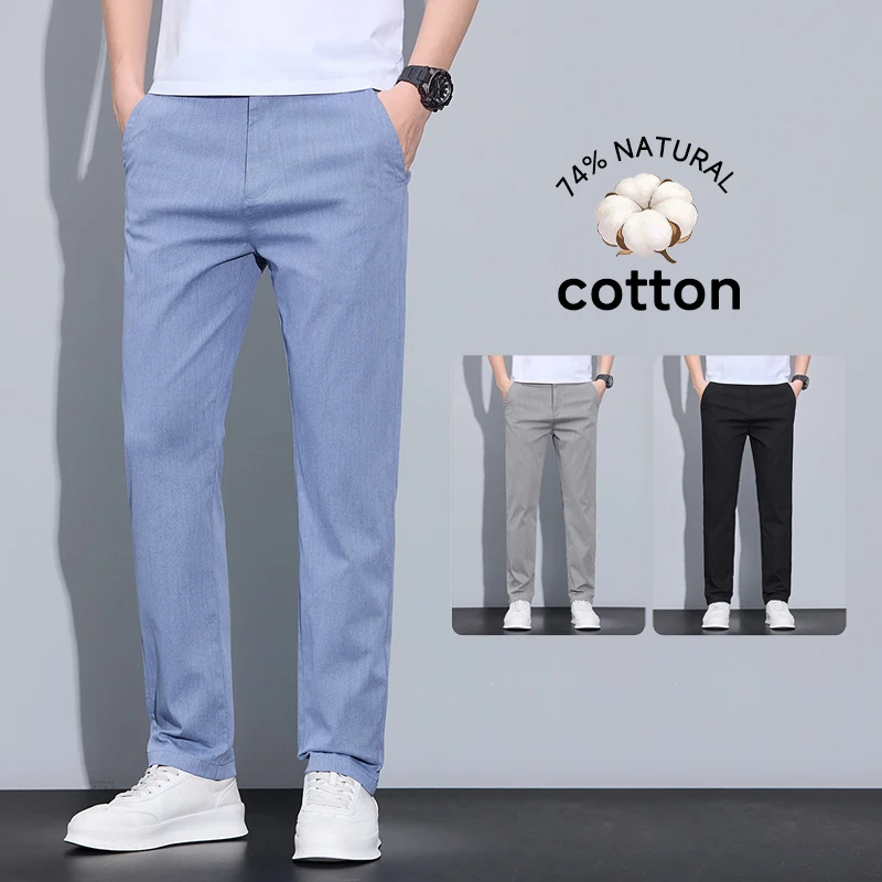 Brand Clothing Spring Summer Men's Casual Pants Business Slim Fit Comfortable Long Pants Cotton Fabric Black Trousers Male
Brand Clothing Spring Summer Men's Casual Pants Business Slim Fit Comfortable Long Pants Cotton Fabric Black Trousers Male