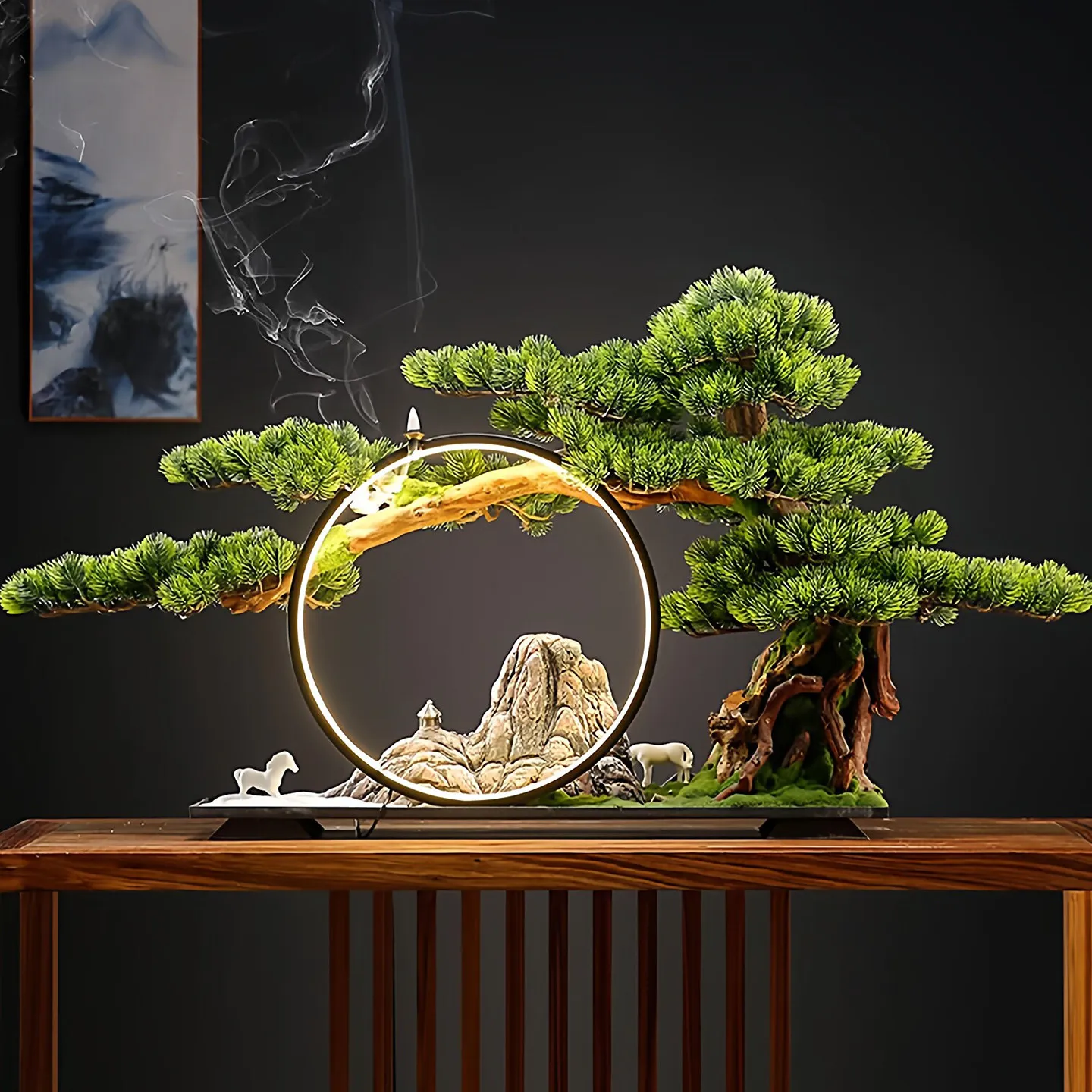 PYH New chinoiserie artificial welcome pine bonsai ornament entrance green plant landscape landscaping decoration
PYH New chinoiserie artificial welcome pine bonsai ornament entrance green plant landscape landscaping decoration