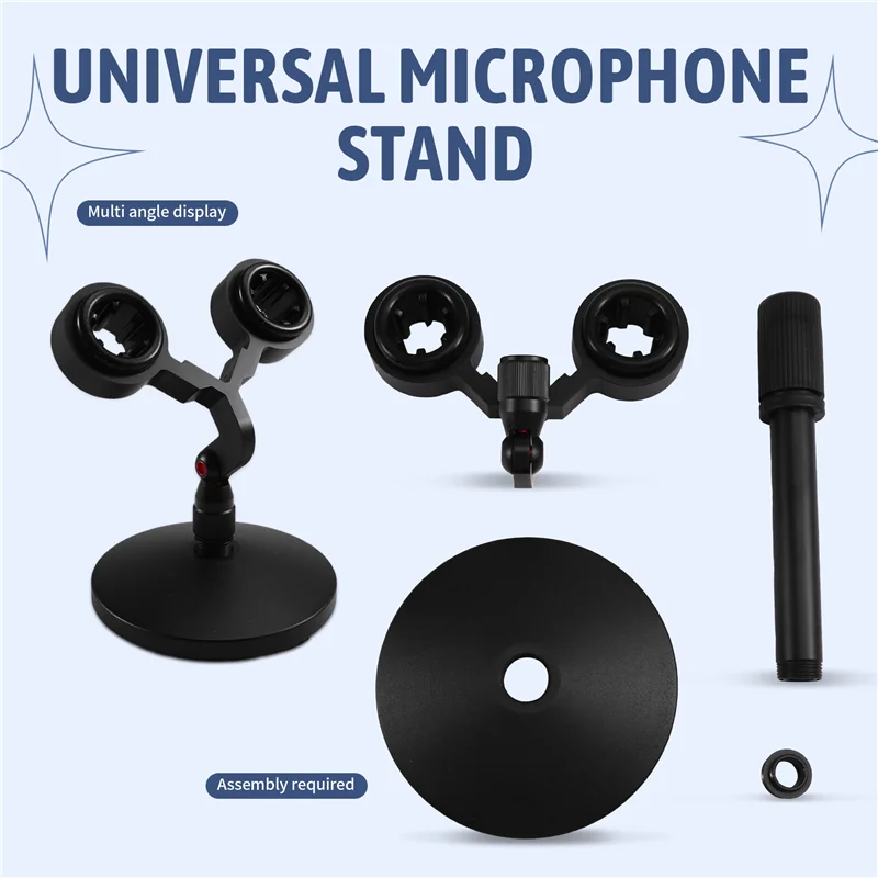 Dual Microphone Stand Kit With Twin Support And Universal Shock Mount For Enhanced Audio Recording-AU47
Dual Microphone Stand Kit With Twin Support And Universal Shock Mount For Enhanced Audio Recording-AU47
