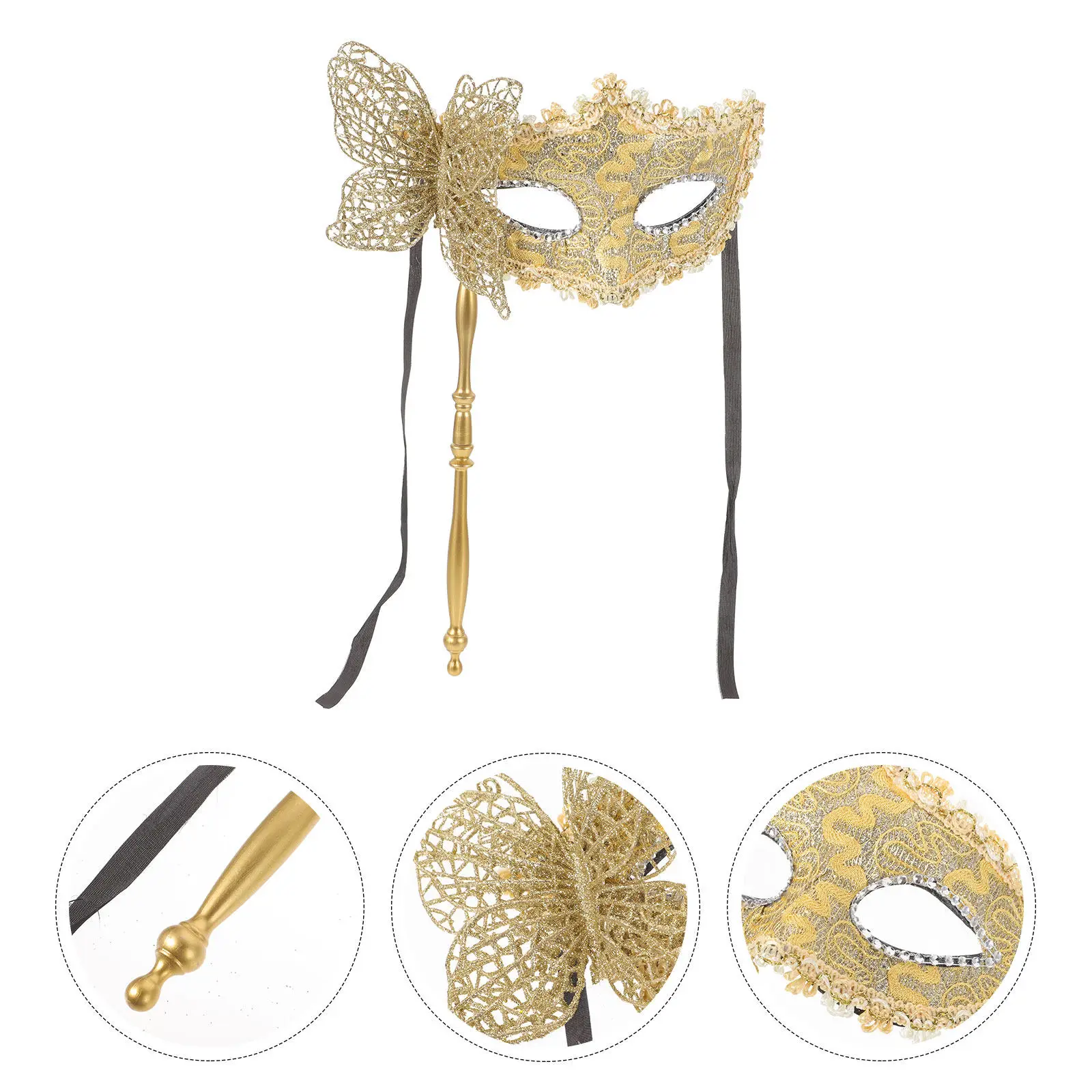 Masquerade Mask Handheld with Stick Gold Fancy Dress Prom Dancing Party Carnival Mardi Gras Masquerade Mask Fancy Dress Masks
Masquerade Mask Handheld with Stick Gold Fancy Dress Prom Dancing Party Carnival Mardi Gras Masquerade Mask Fancy Dress Masks