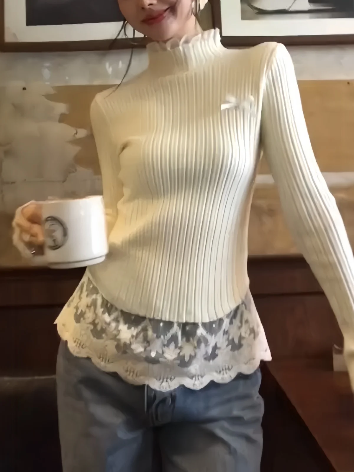 Women's Lace Knitted Sweater Half High Collar Base Shirt Inner Wear Autumn Winter New Style Premium Feeling Can Be Worn outside
Women's Lace Knitted Sweater Half High Collar Base Shirt Inner Wear Autumn Winter New Style Premium Feeling Can Be Worn outside
