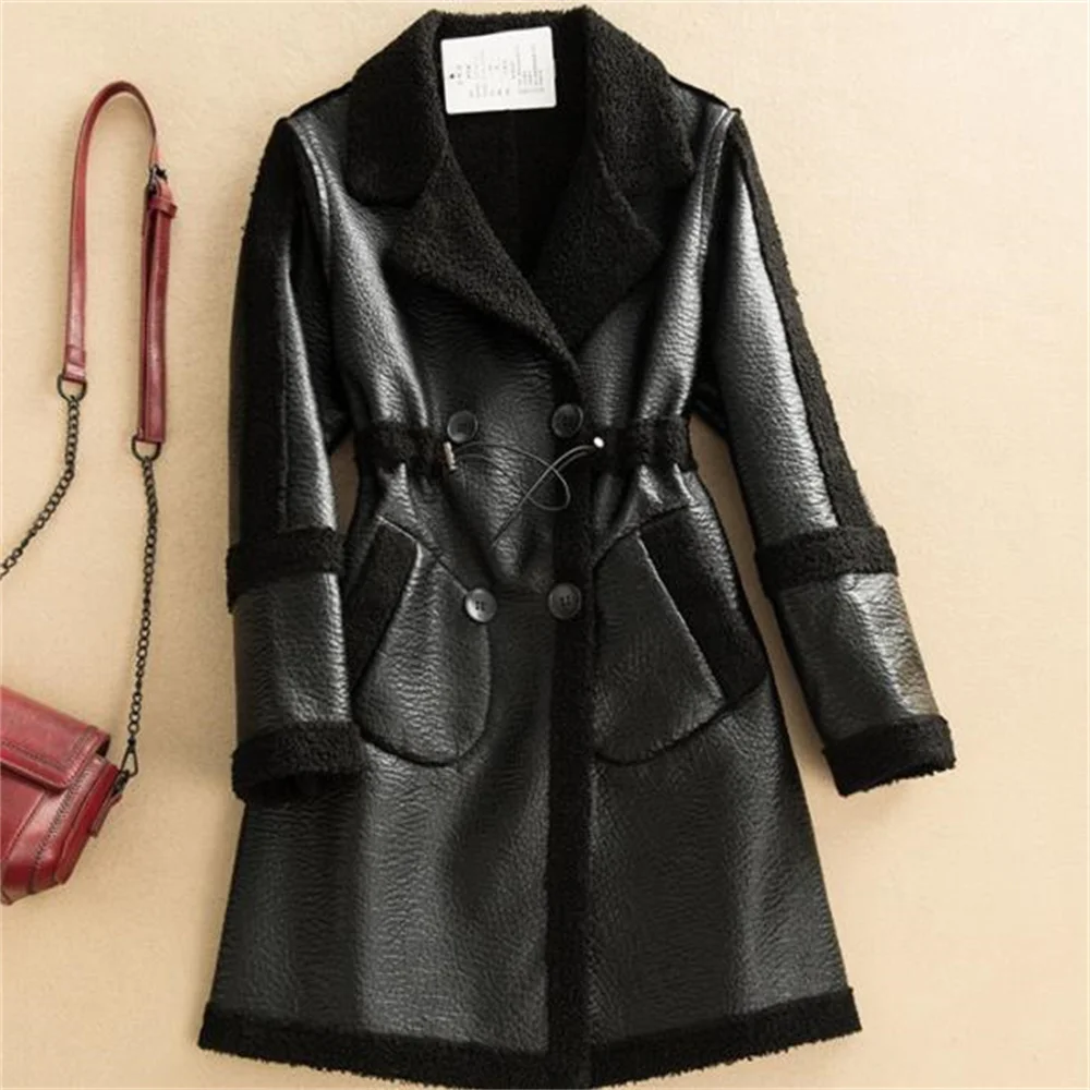 Autumn winter suit collar double-breasted fur long-sleeved waist drawstring OL coat
Autumn winter suit collar double-breasted fur long-sleeved waist drawstring OL coat