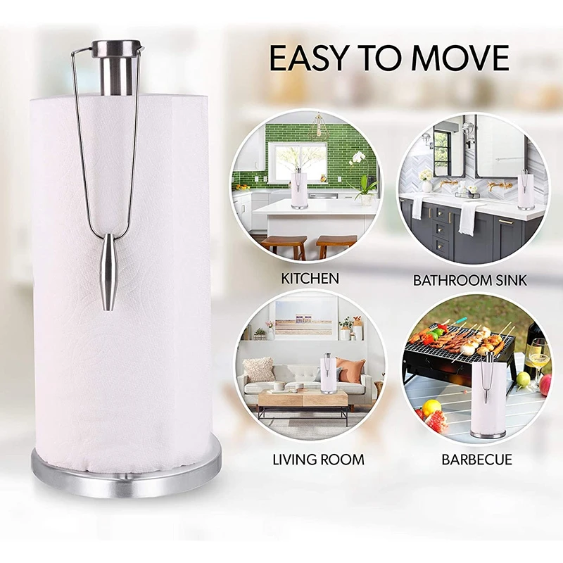 Paper Towel Holder Stand with Base for Kitchen,Stainless Steel Paper Towel Dispenser,Prevent Paper Rolls From Falling
Paper Towel Holder Stand with Base for Kitchen,Stainless Steel Paper Towel Dispenser,Prevent Paper Rolls From Falling