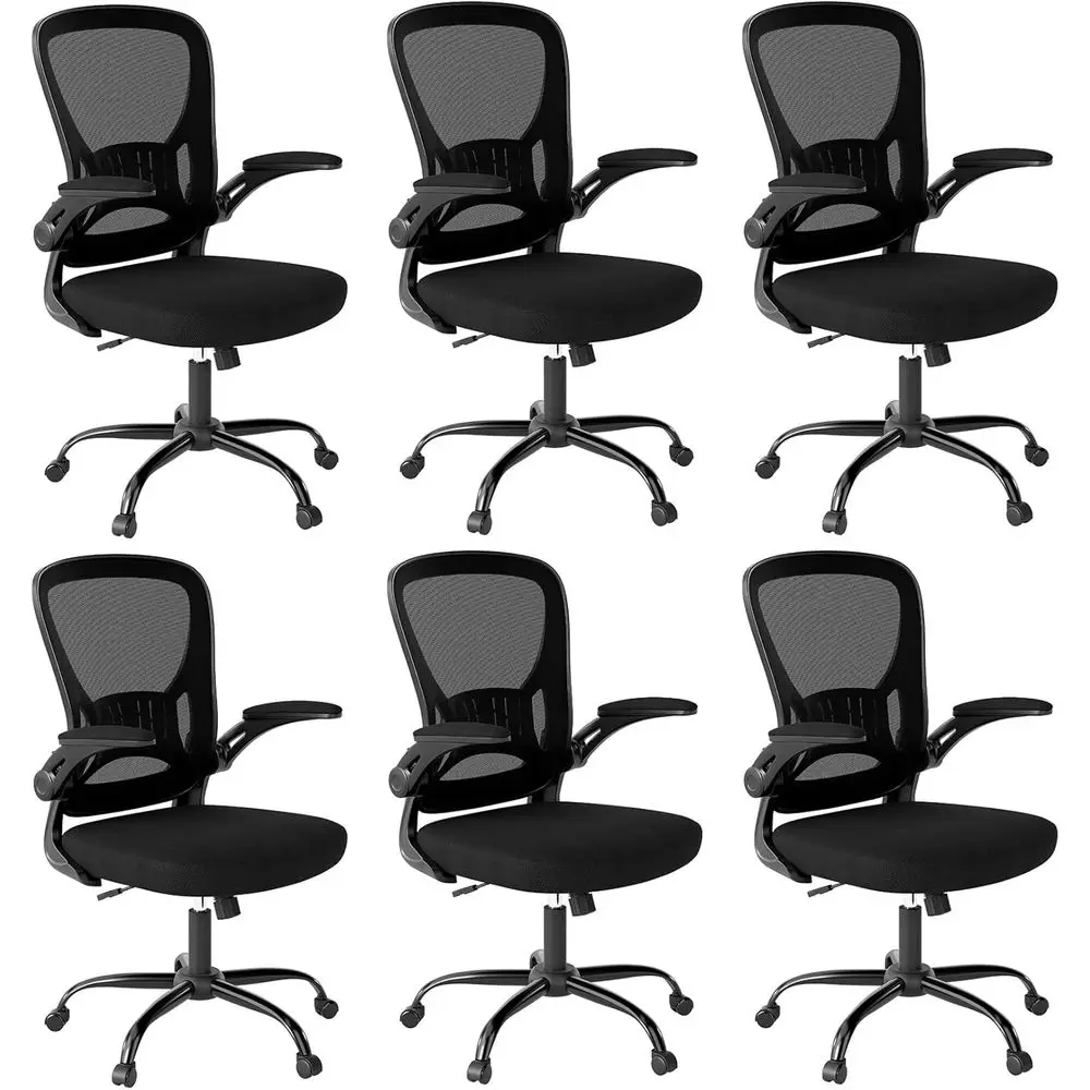 Set of 6 Ergonomic Office Chairs with Padded Arms, Lumbar Support, and Adjustable Height, Black
Set of 6 Ergonomic Office Chairs with Padded Arms, Lumbar Support, and Adjustable Height, Black