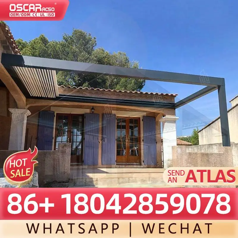 Outdoor Fully Automatic Waterproof Aluminum Louvre Glass Pergola for Garden Balcony Terrace pergola
Outdoor Fully Automatic Waterproof Aluminum Louvre Glass Pergola for Garden Balcony Terrace pergola